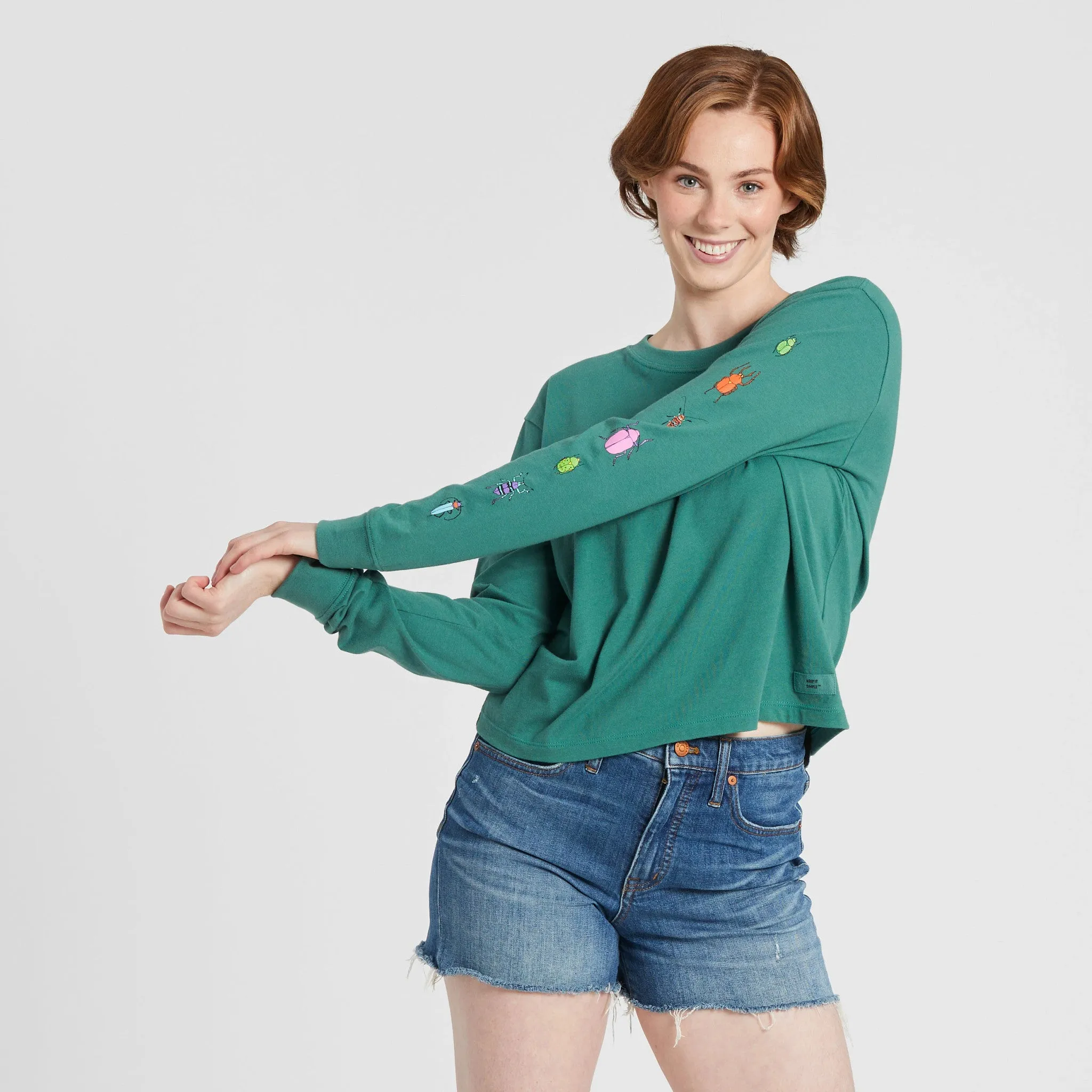 Women's Cool Bugs Long Sleeve Crusher Boxy Tee Life is Good