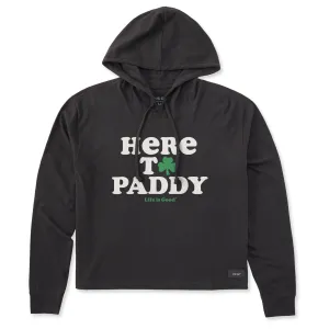 Women's Cooper Here to Paddy Clover Crusher Boxy Hoodie Life is Good