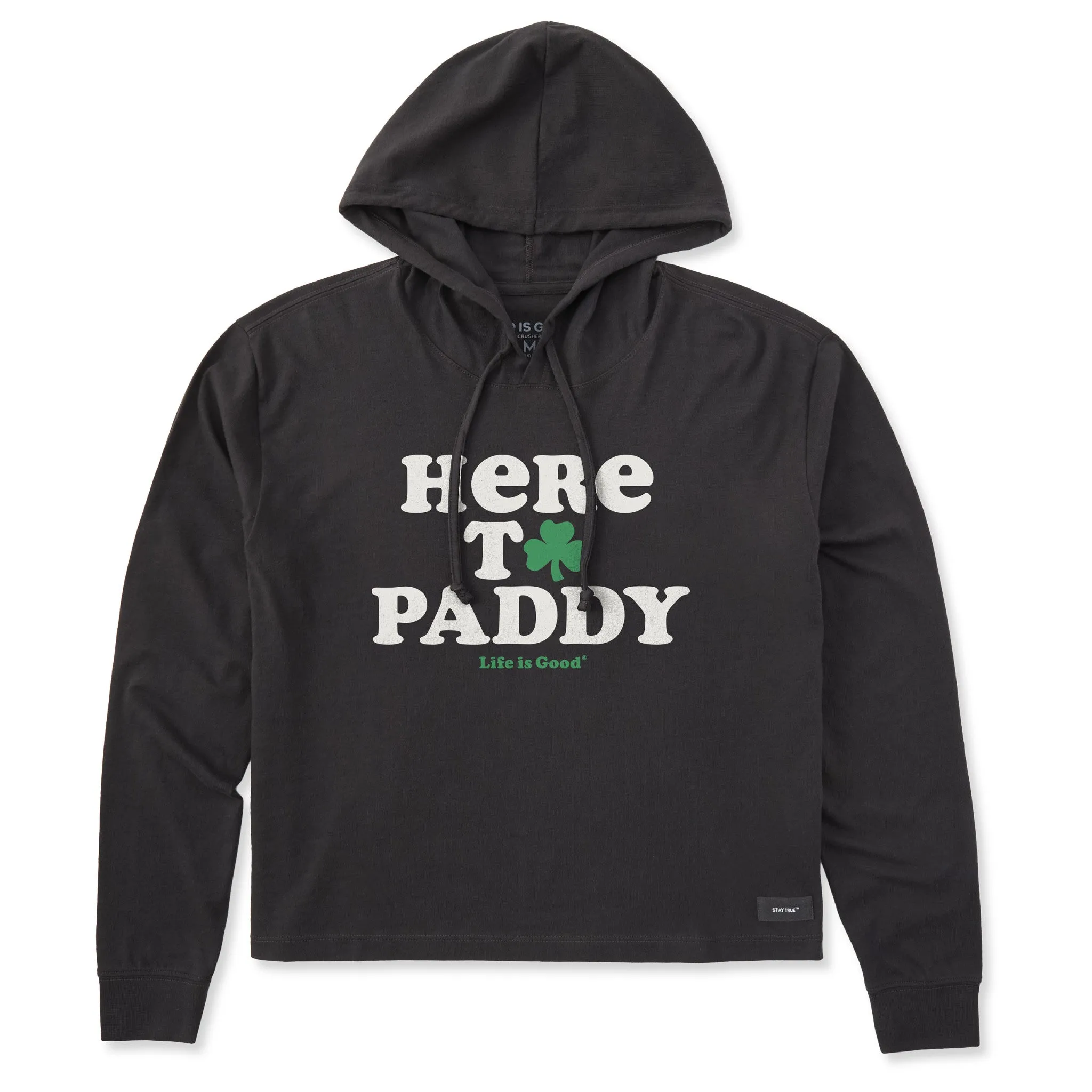 Women's Cooper Here to Paddy Clover Crusher Boxy Hoodie Life is Good