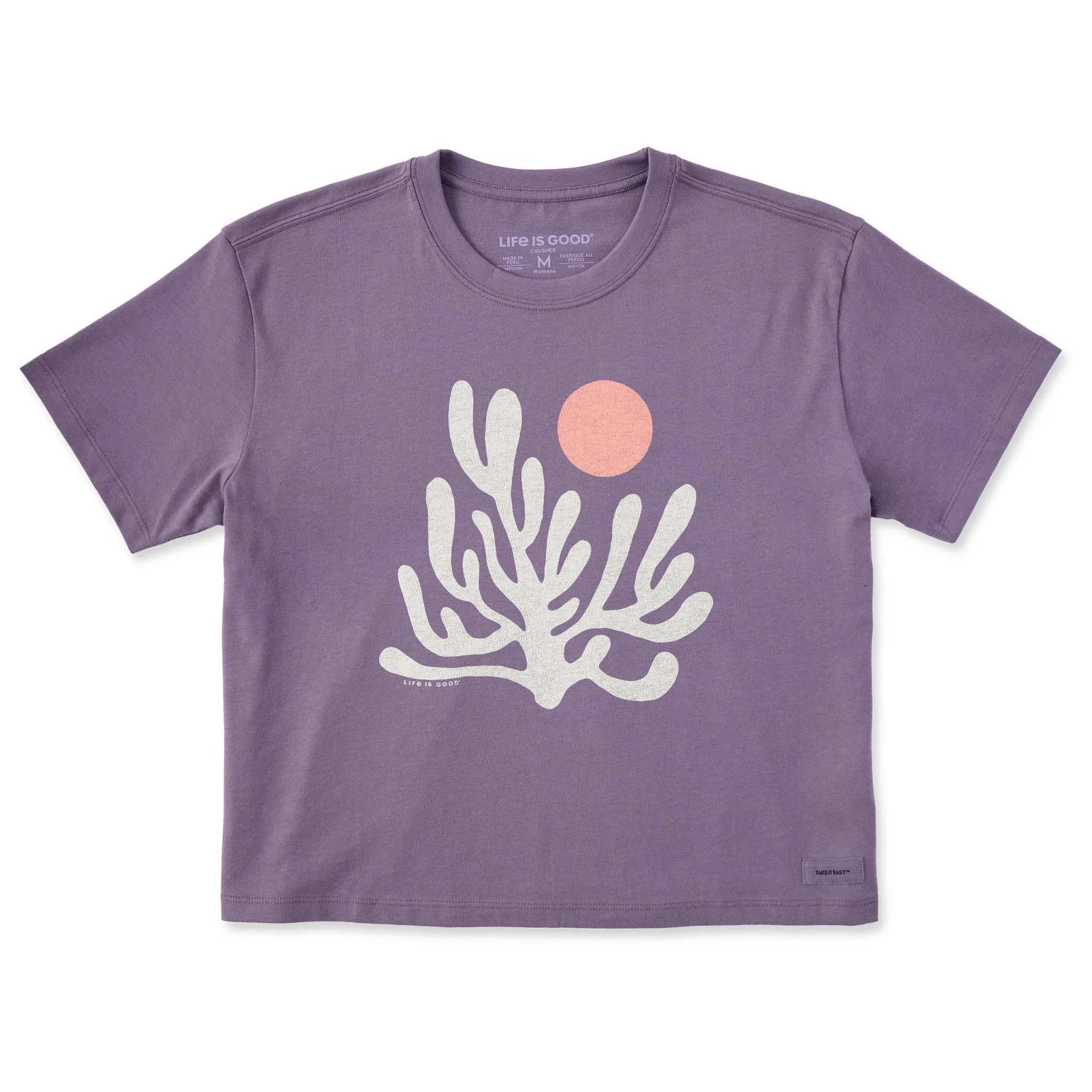 Women's Coral Sunset Short Sleeve Crusher Boxy Tee Life is Good