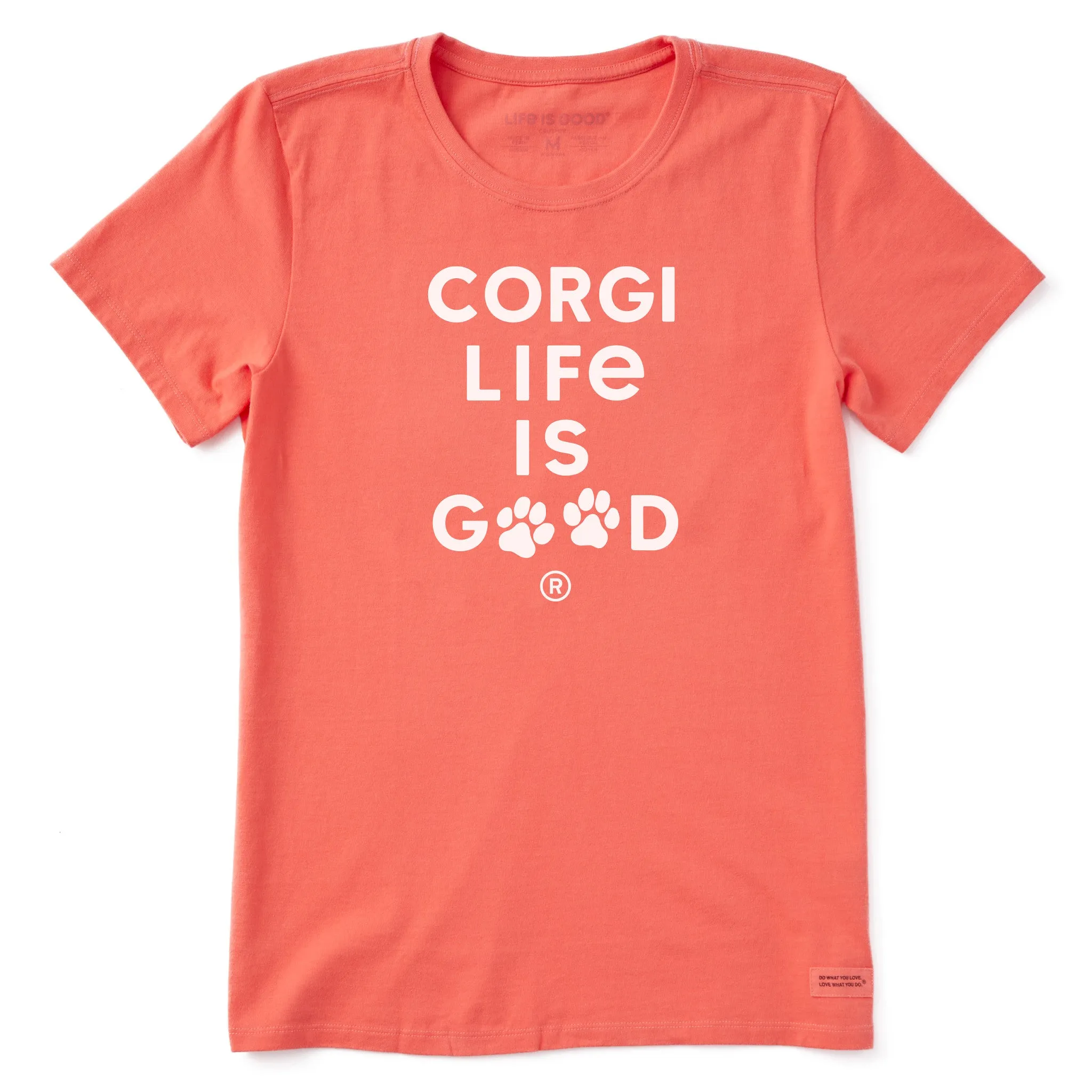 Women's Corgi Life is Good Short Sleeve Crusher Tee Life is Good
