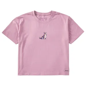 Women's Corgi Short Sleeve Crusher Boxy Tee Life is Good