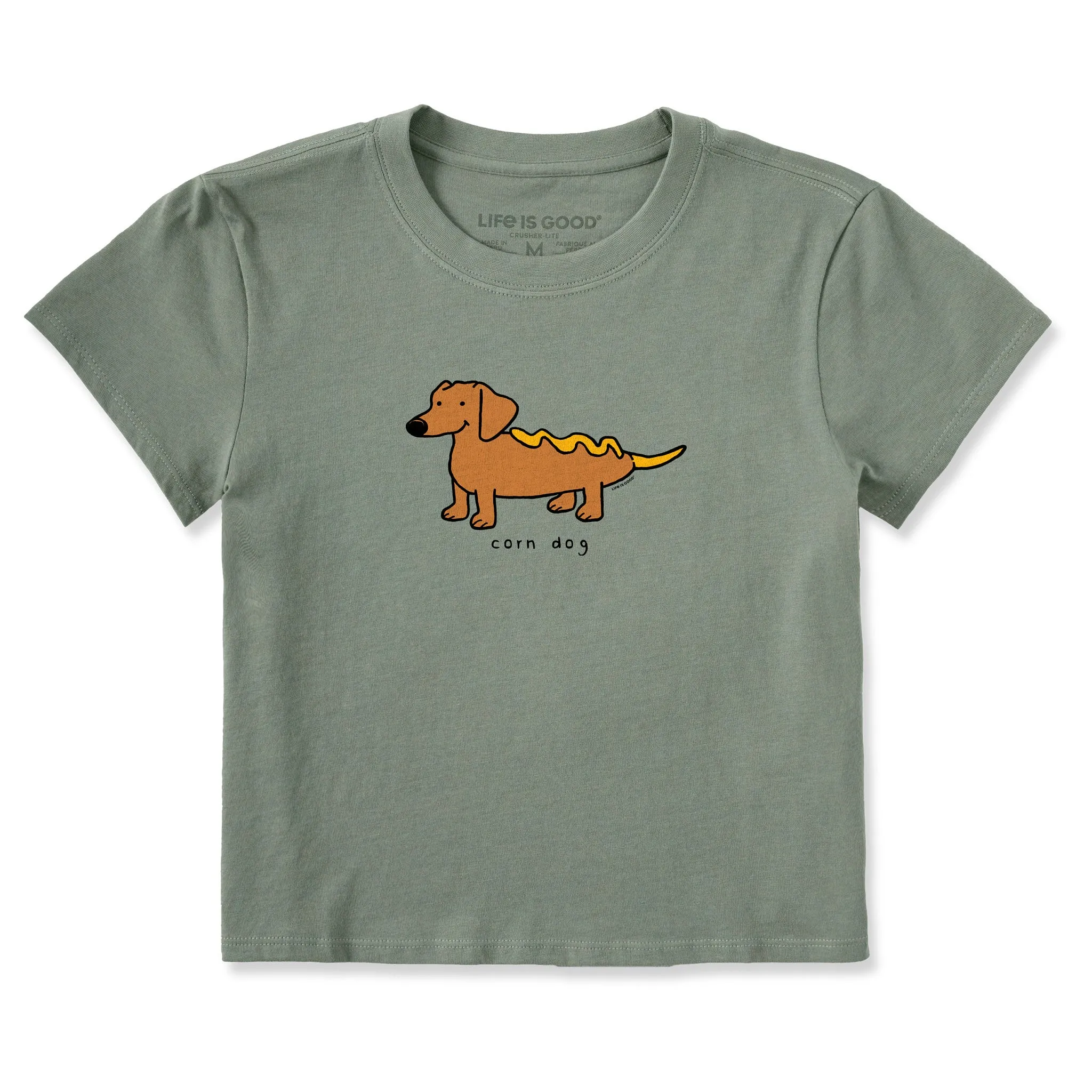 Women's Corn Dog Crusher-LITE Shrunken Tee Life is Good