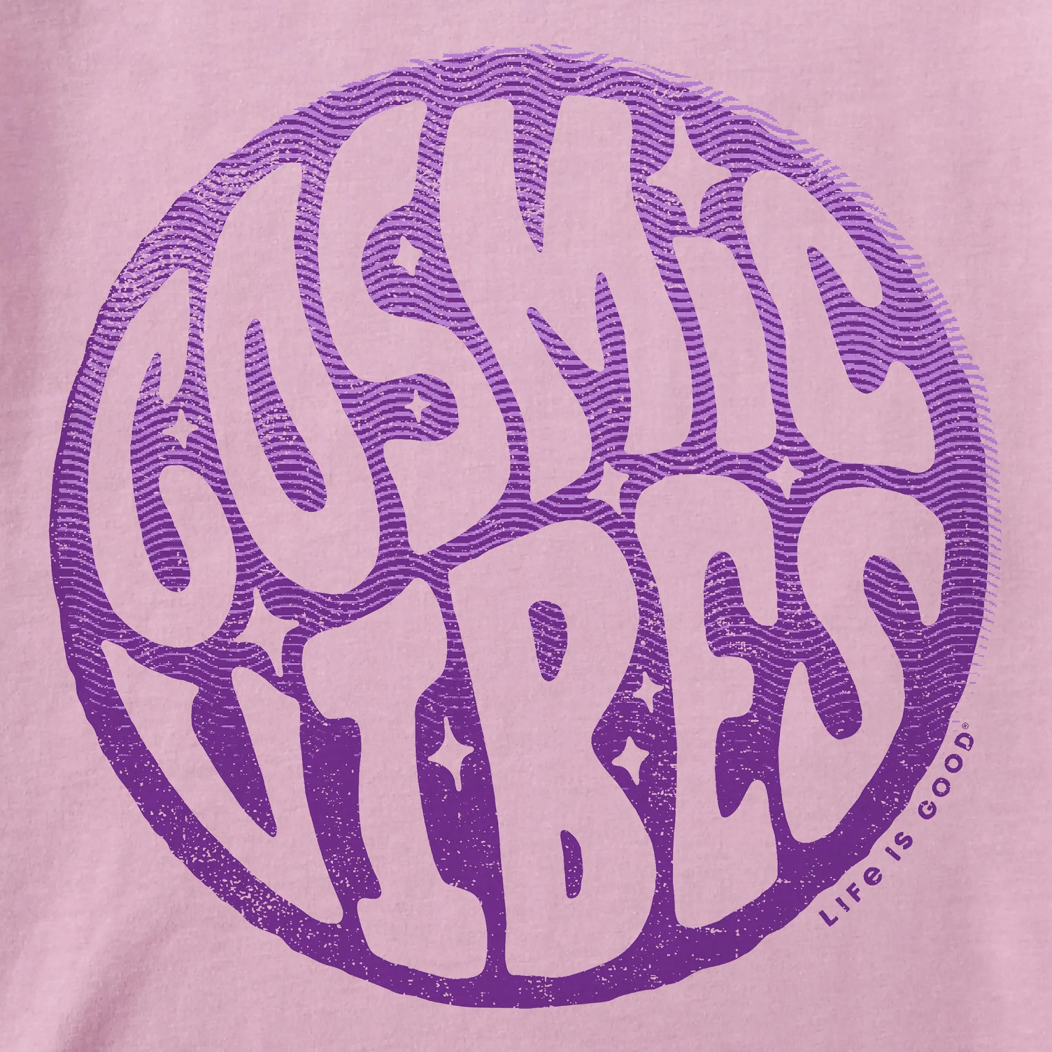Women's Cosmic Vibes Short Sleeve Crusher Vee Life is Good