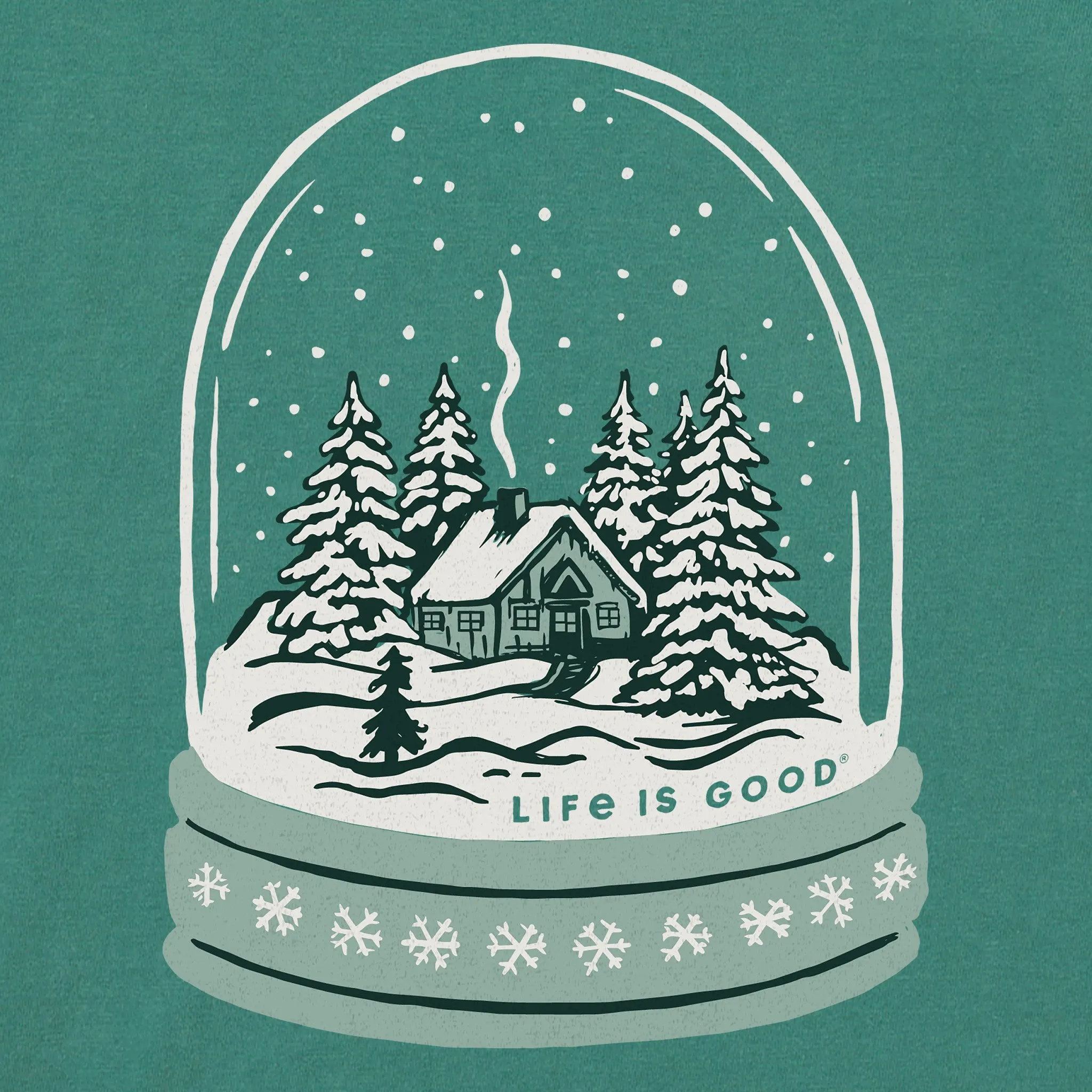 Women's Cottage in the Snowglobe Short Sleeve Crusher Tee Life is Good