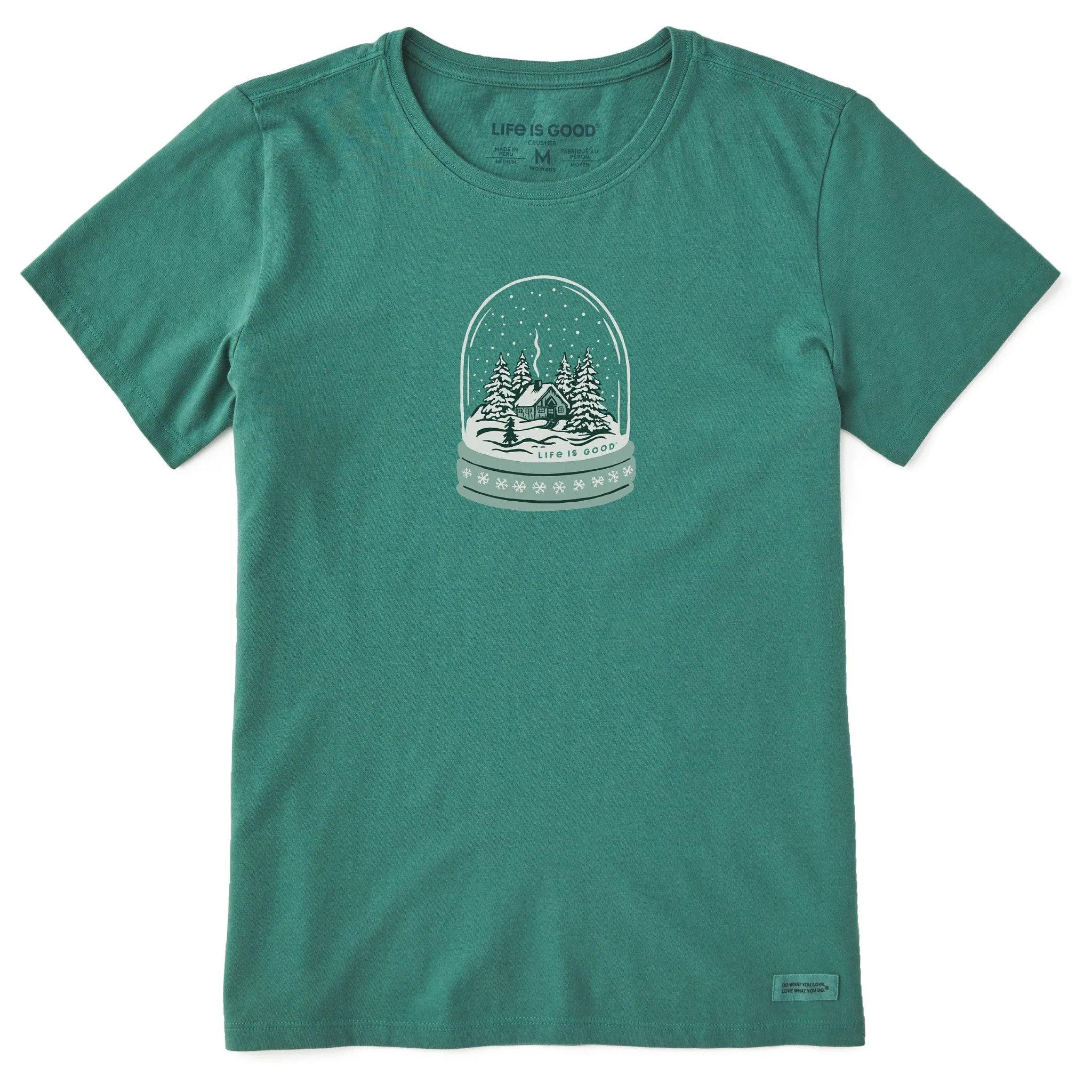 Women's Cottage in the Snowglobe Short Sleeve Crusher Tee Life is Good
