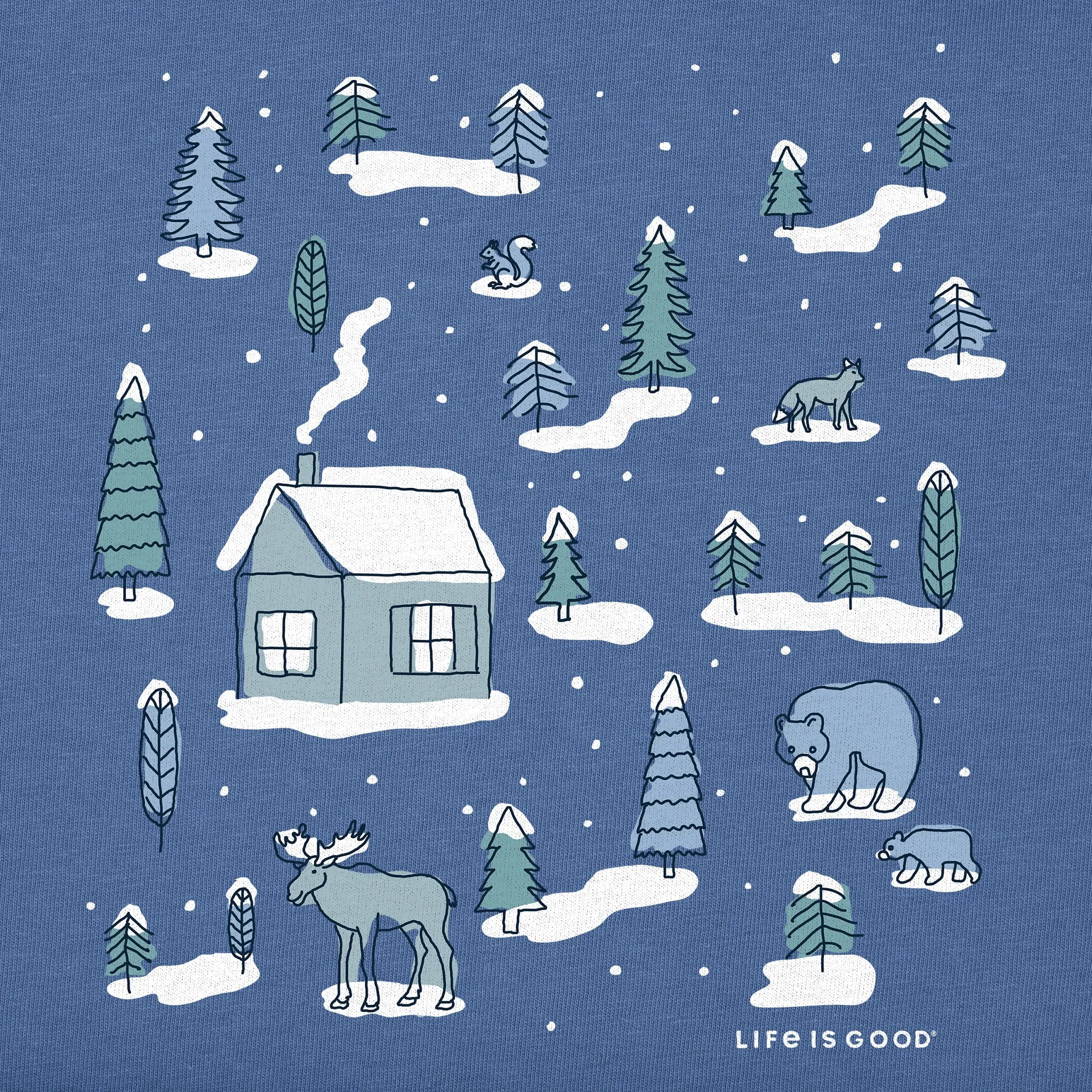 Women's Cottage in the Woods Long Sleeve Crusher Tee Life is Good