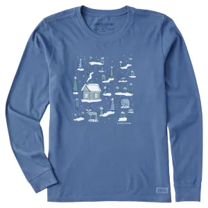 Women's Cottage in the Woods Long Sleeve Crusher Tee Life is Good