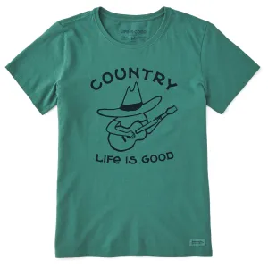 Women's Country Guitar Short Sleeve Crusher Tee Life is Good