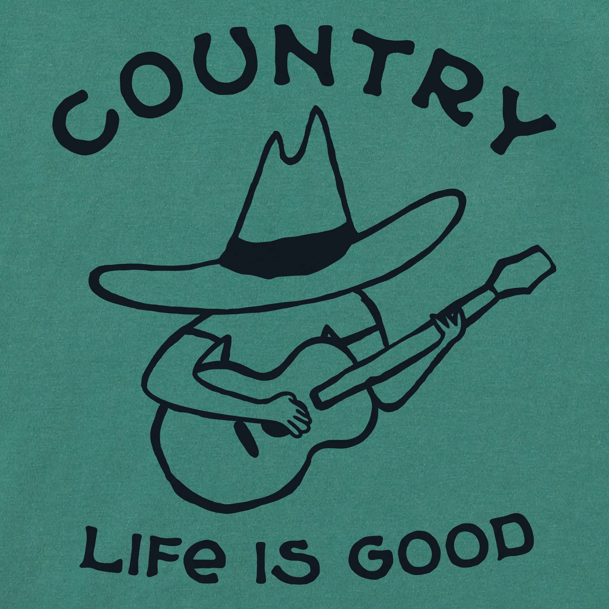 Women's Country Guitar Short Sleeve Crusher Tee Life is Good
