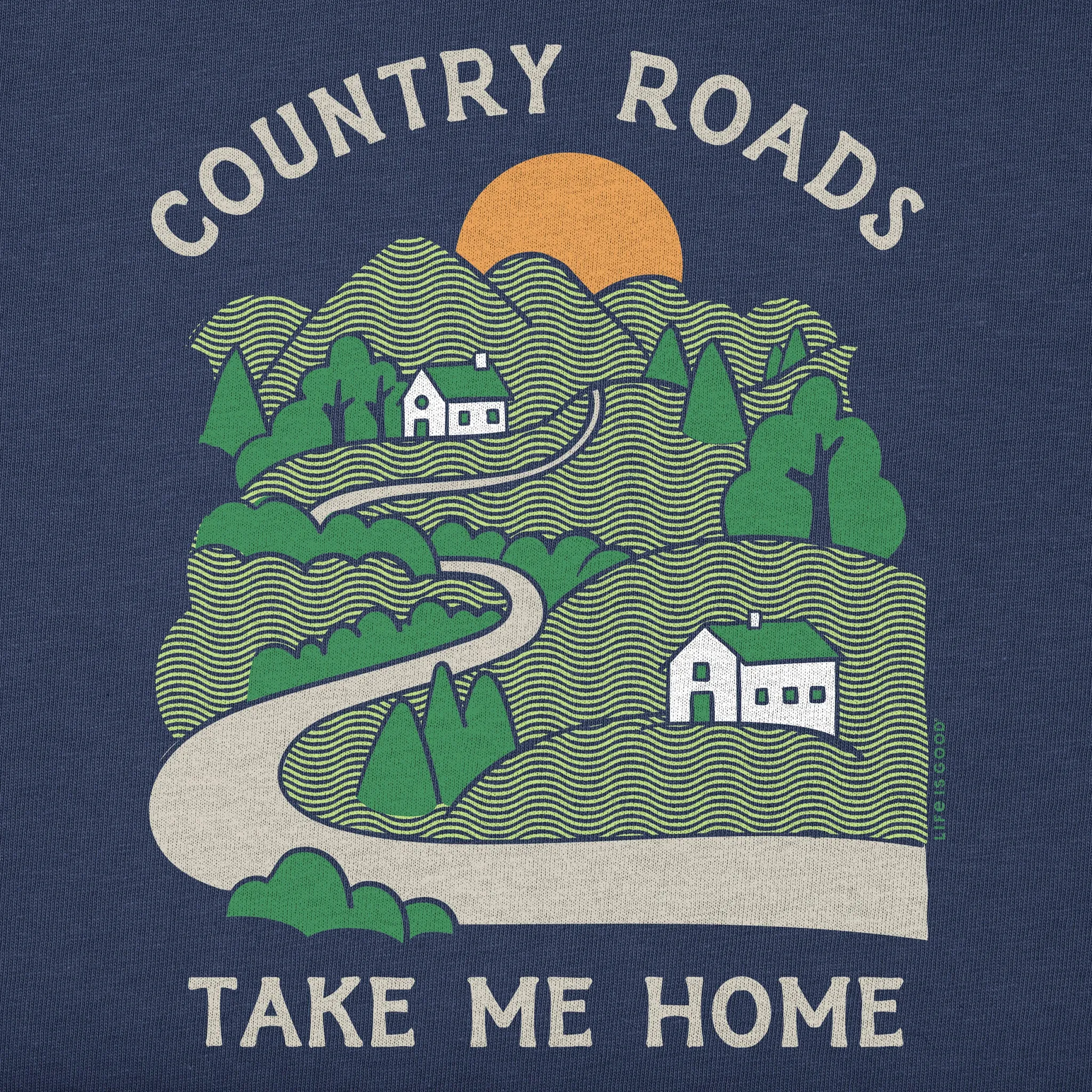 Women's Country Roads Take Me Home Long Sleeve Crusher Tee Life is Good