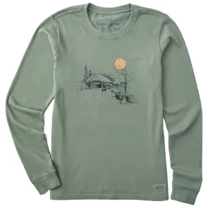 Women's Covered Bridge Long Sleeve Crusher Tee Life is Good
