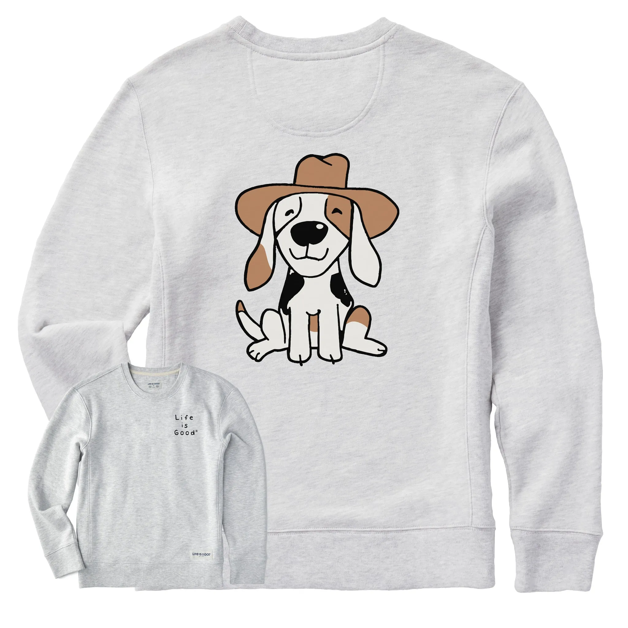 Women's Cowboy Pup Simply True Fleece Crew Life is Good