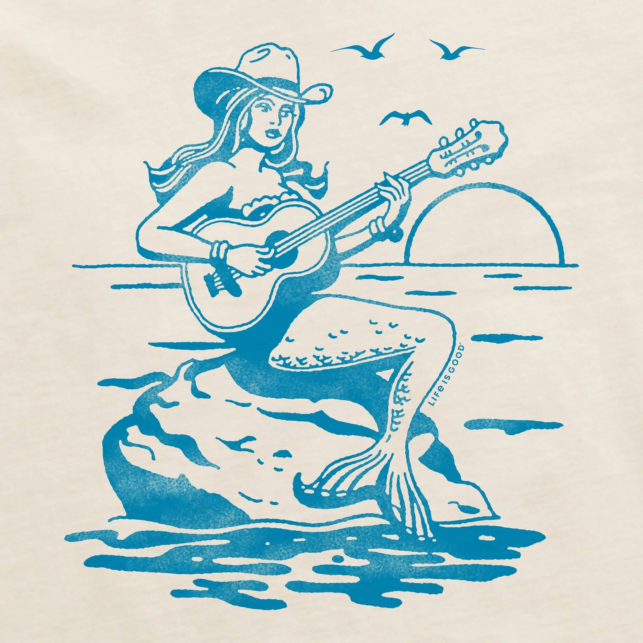Women's Cowgirl Mermaid Short Sleeve Crusher Boxy Tee Life is Good
