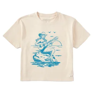 Women's Cowgirl Mermaid Short Sleeve Crusher Boxy Tee Life is Good