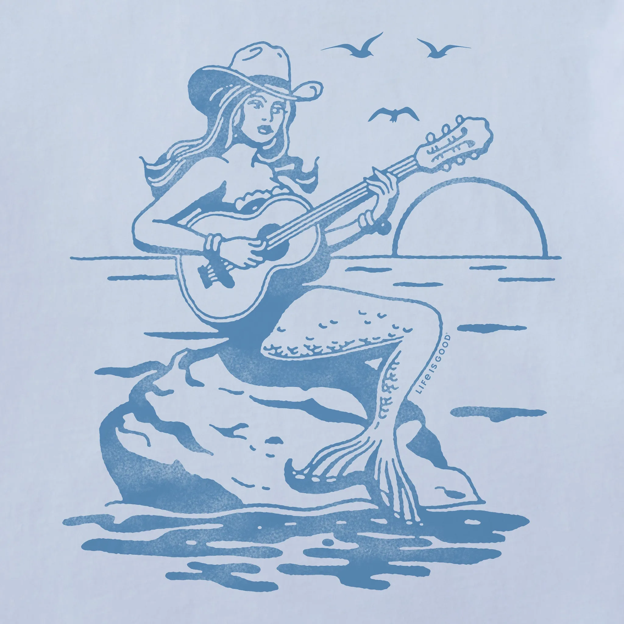 Women's Cowgirl Mermaid Short Sleeve Crusher Tee Life is Good