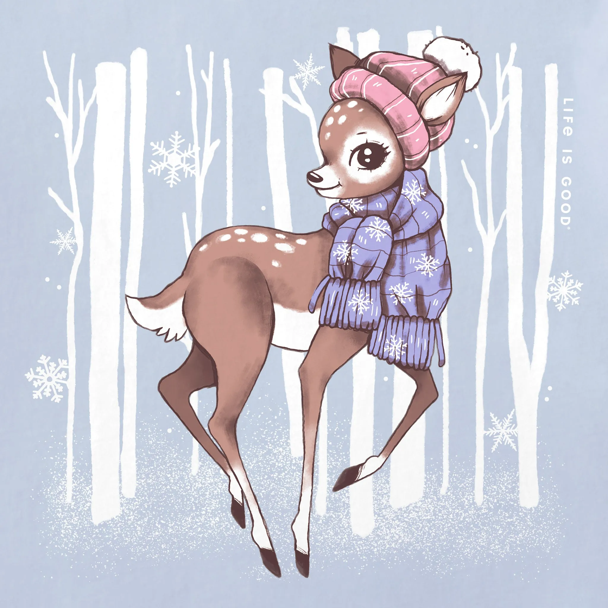 Women's Cozy Fawn Long Sleeve Crusher Tee Life is Good