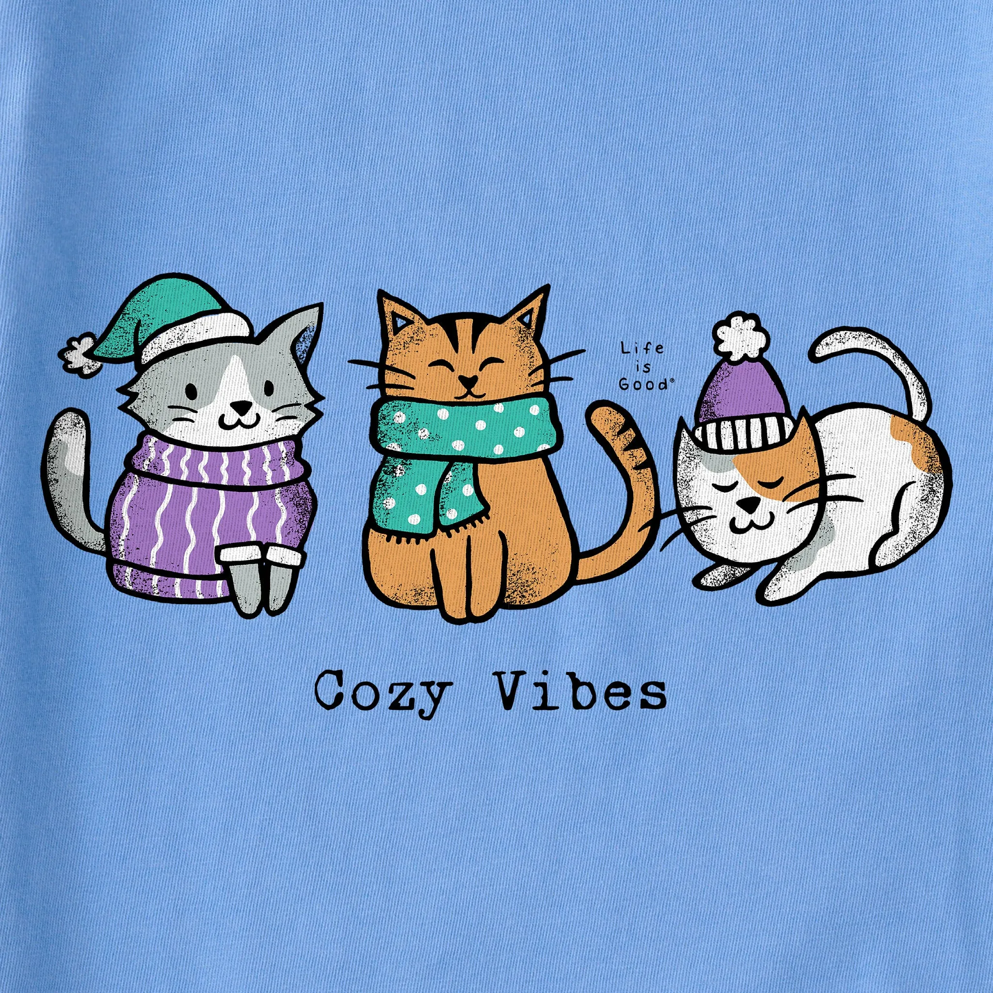 Women's Cozy Vibes Kittens Long Sleeve Crusher Tee Life is Good