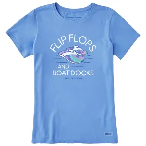 Women's Crafty Flip Flops and Docks Tie Dye Short Sleeve Tee Life is Good