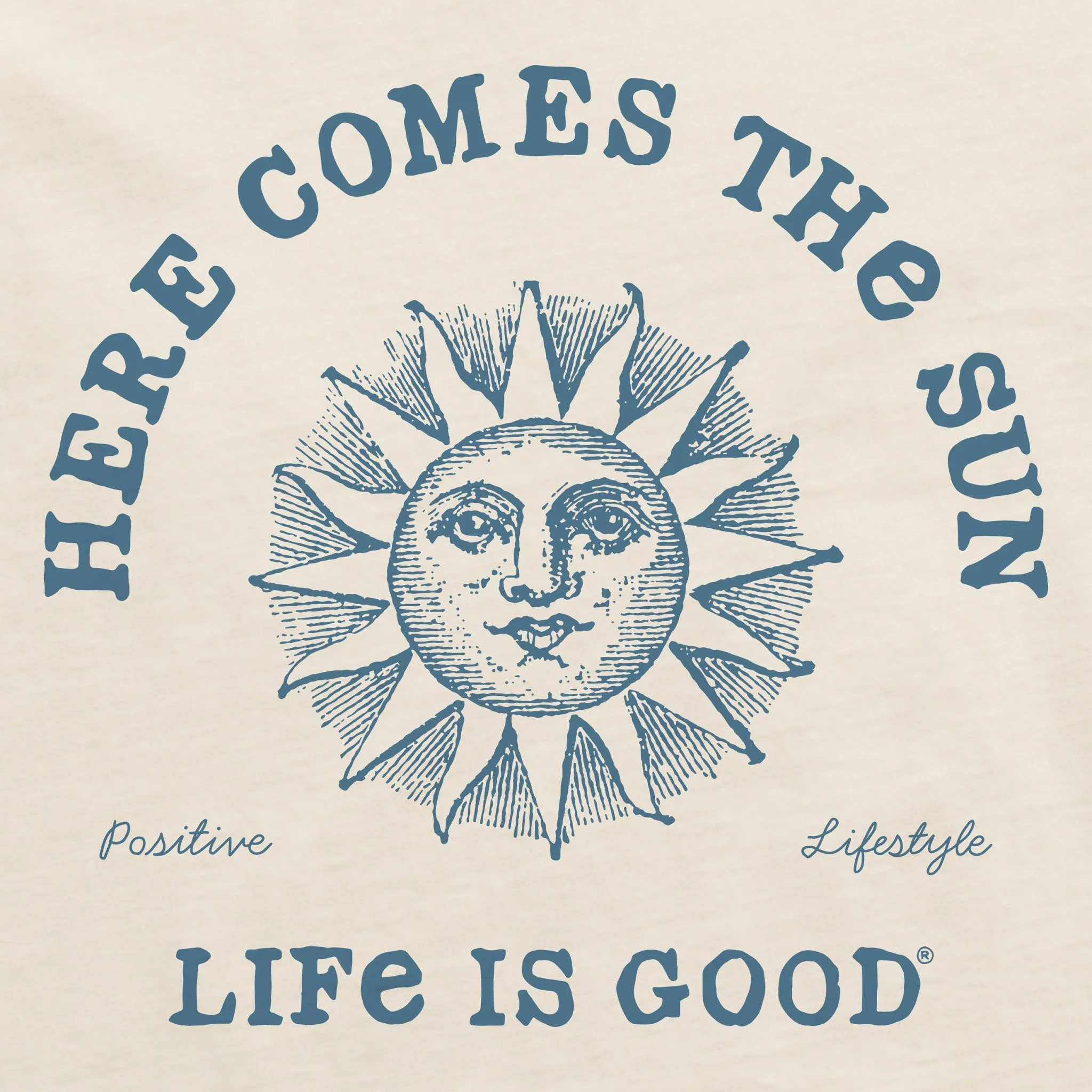 Women's Crafty Here Comes the Sun Short Sleeve Crusher Boxy Tee Life is Good