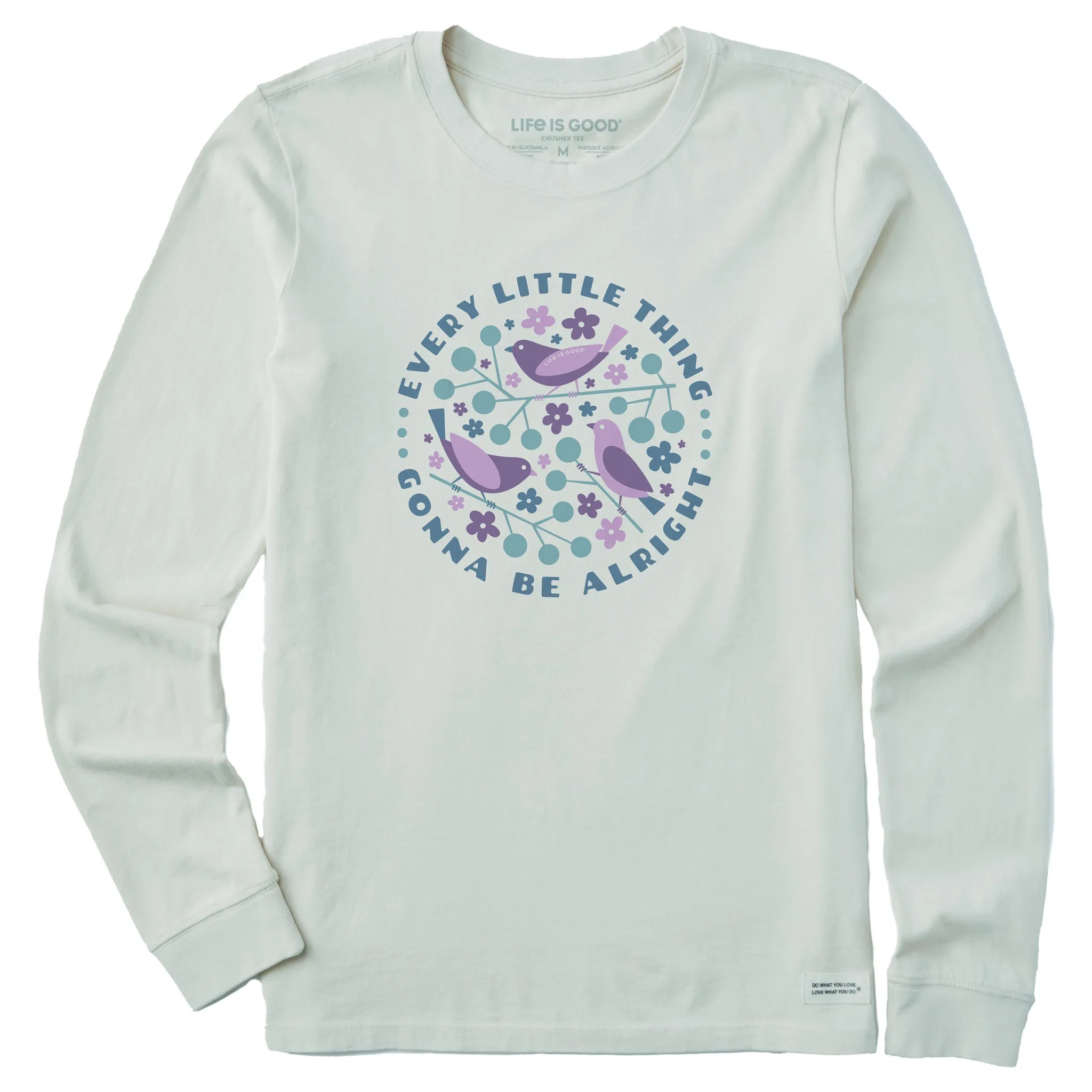 Women's Crafty Three Little Birds Long Sleeve Crusher Tee Life is Good