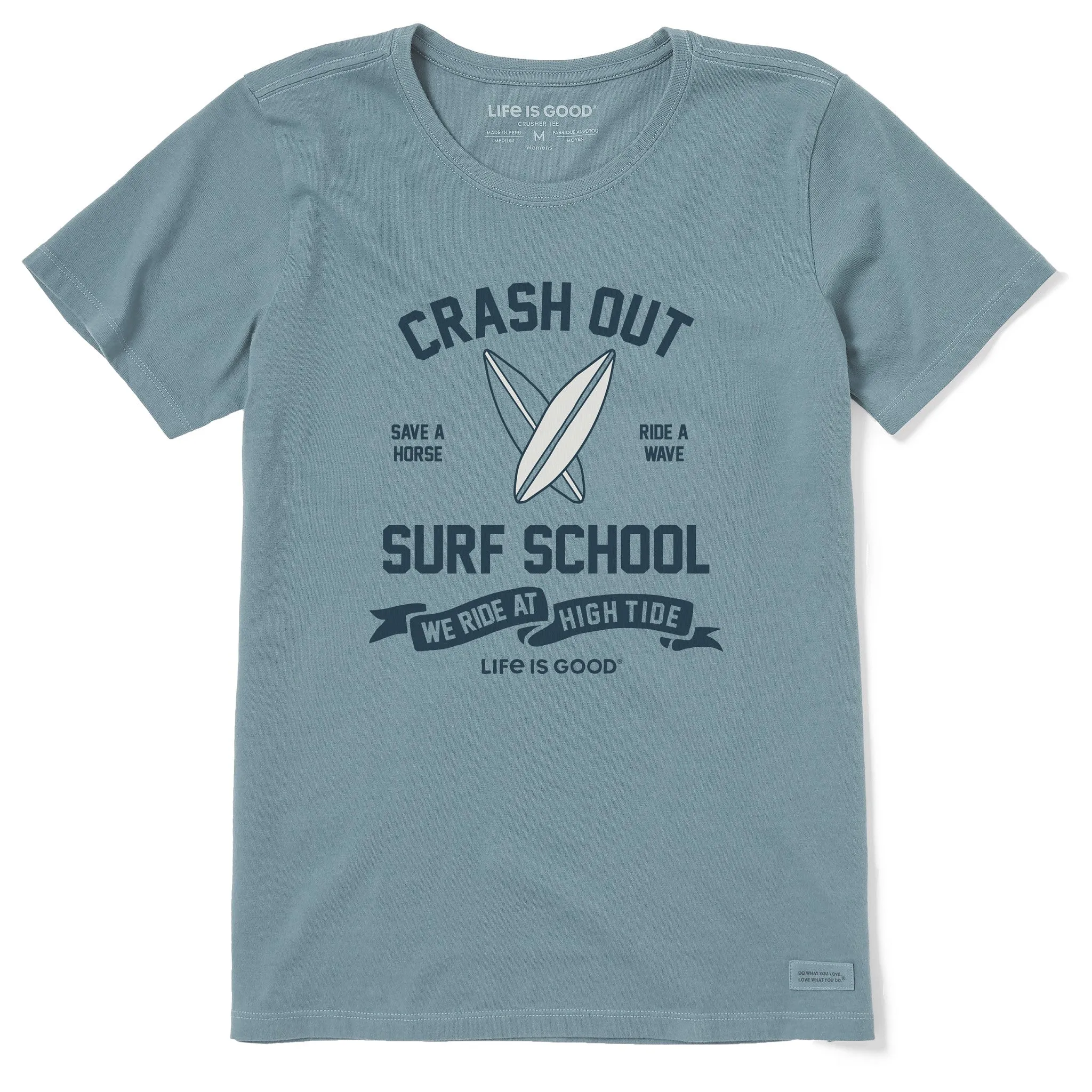 Women's Crash Out Surf School Short Sleeve Crusher Tee Life is Good