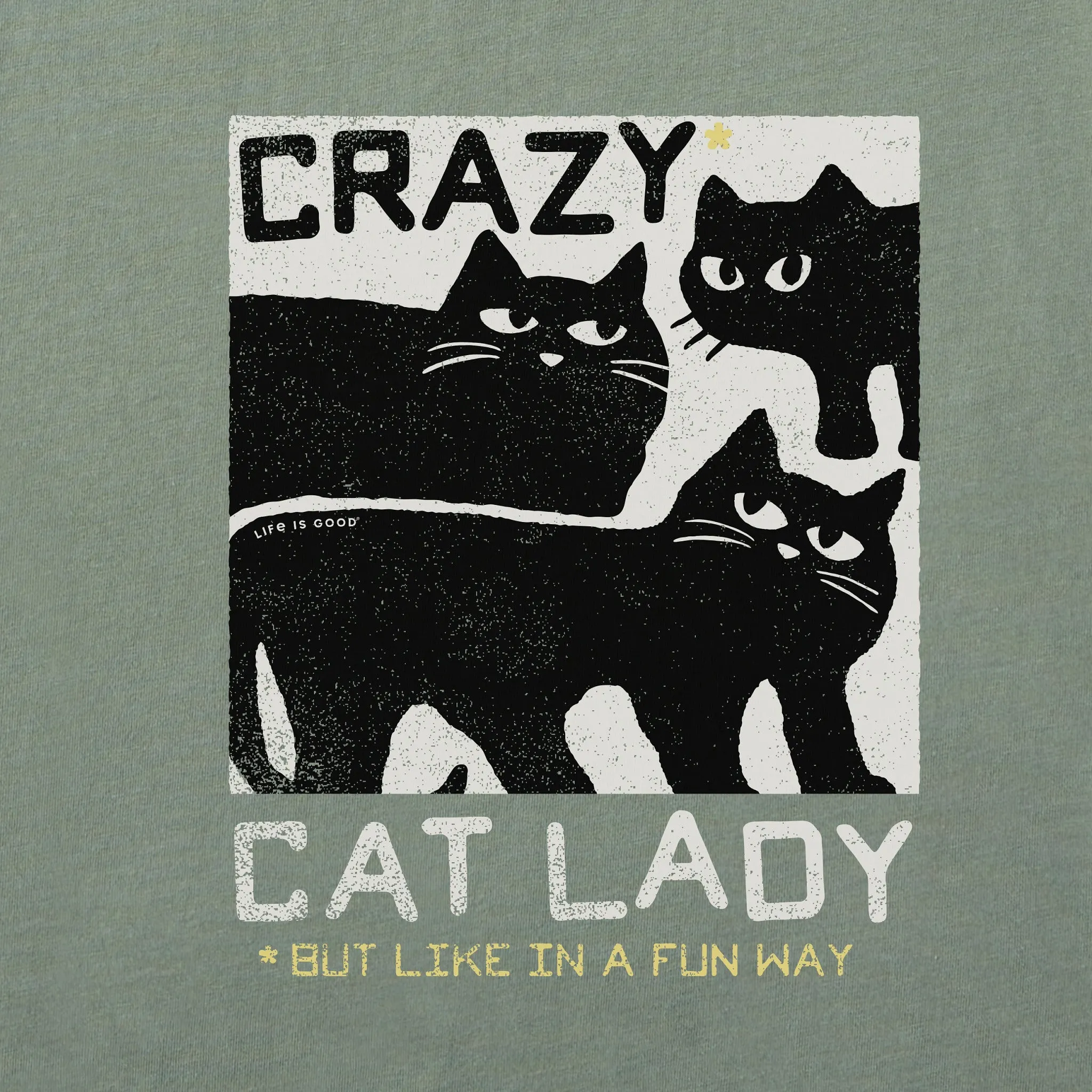 Women's Crazy Cat Lady Short Sleeve Crusher Boxy Tee Life is Good