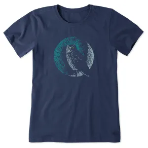 Women's Crescent Owl Short Sleeve Crusher Tee Life is Good