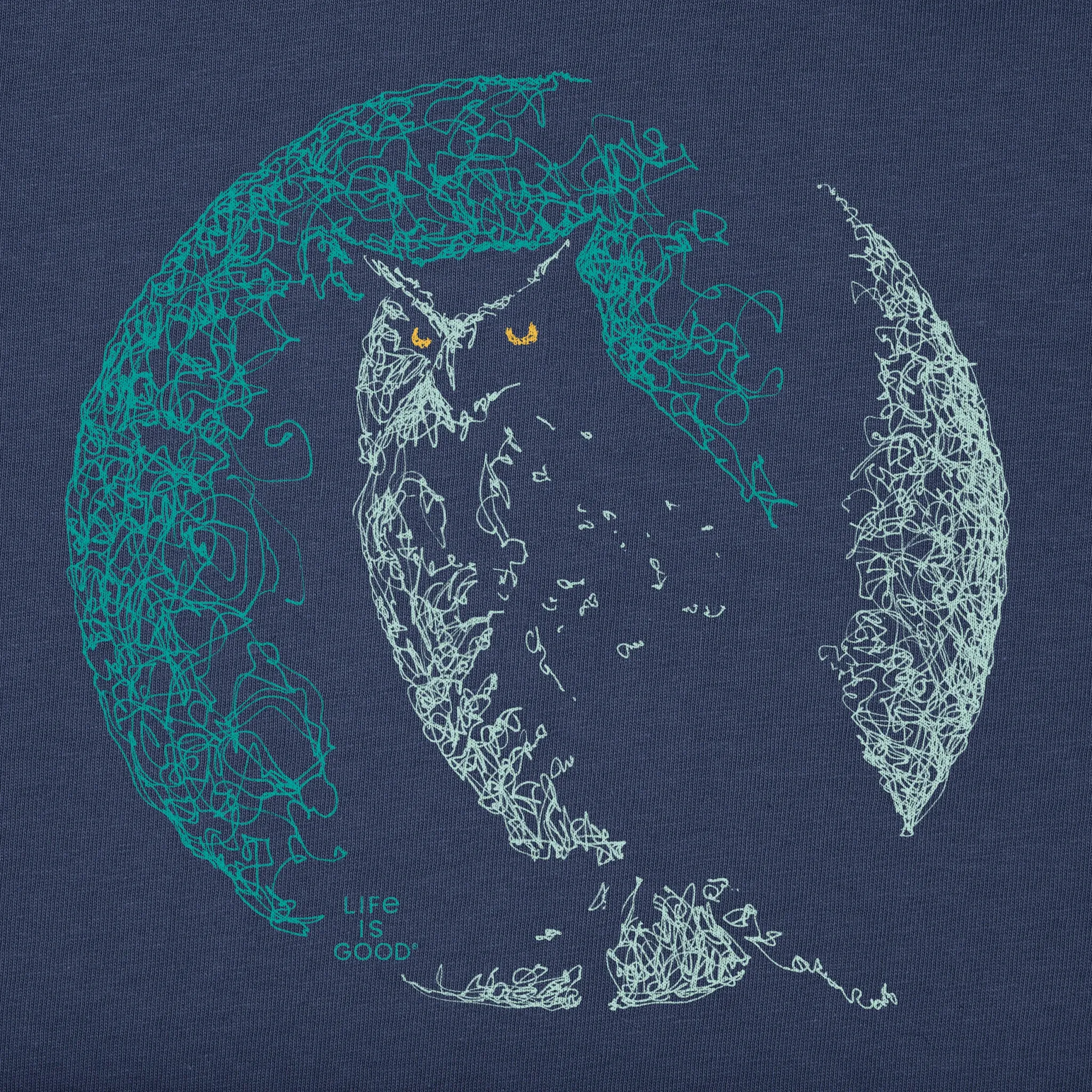 Women's Crescent Owl Short Sleeve Crusher Tee Life is Good