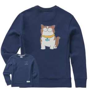 Women's Crew Exoctic Cat Simply True Crew Life is Good