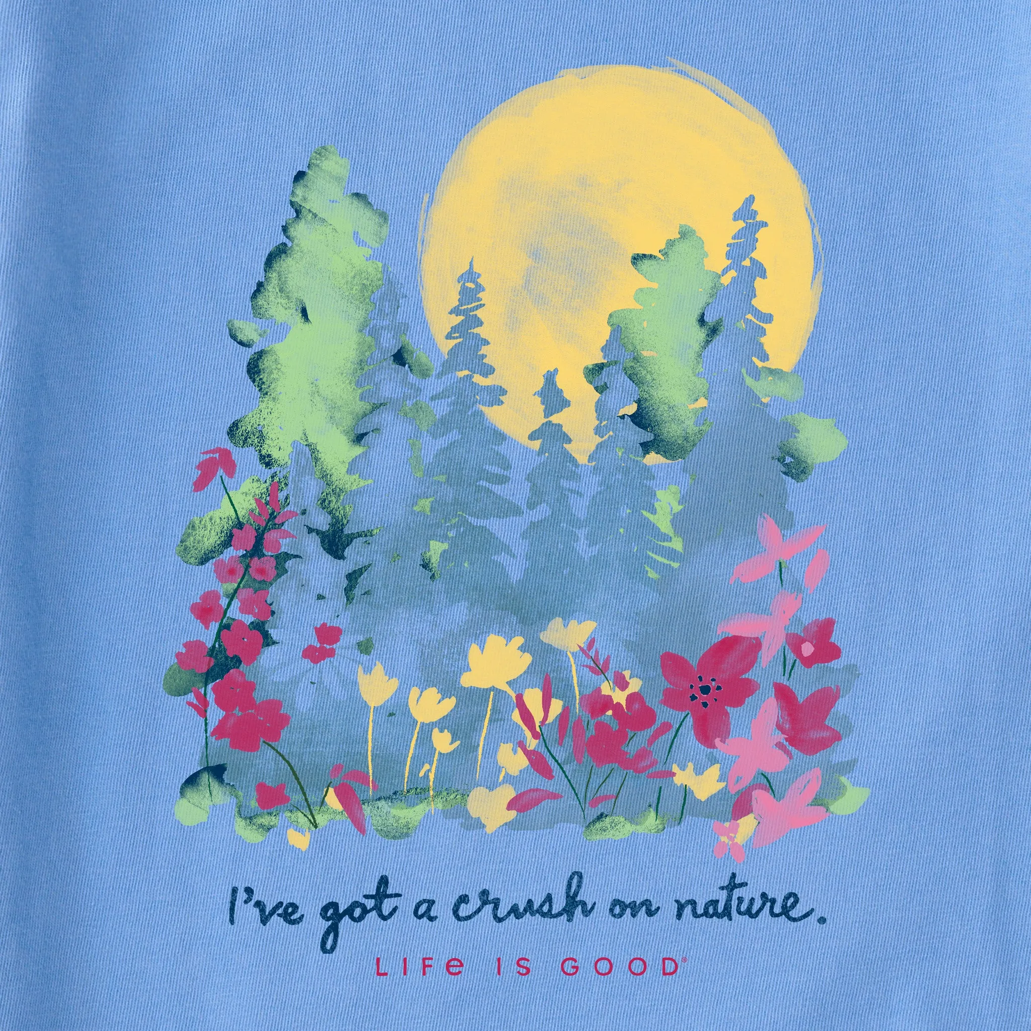 Women's Crush on Nature Wildflowers Short Sleeve Tee Life is Good