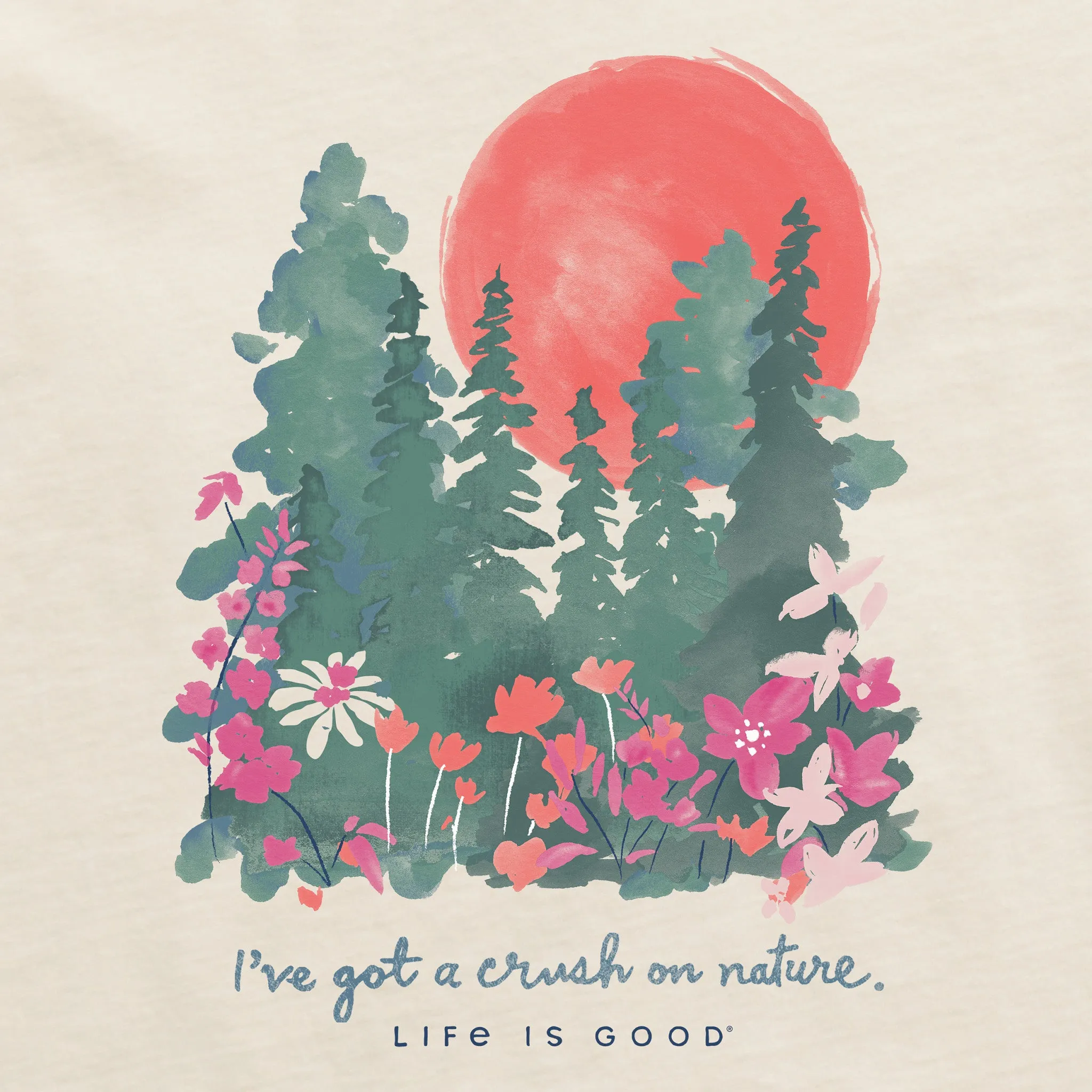 Women's Crush on Nature Wildflowers Short Sleeve Tee Life is Good