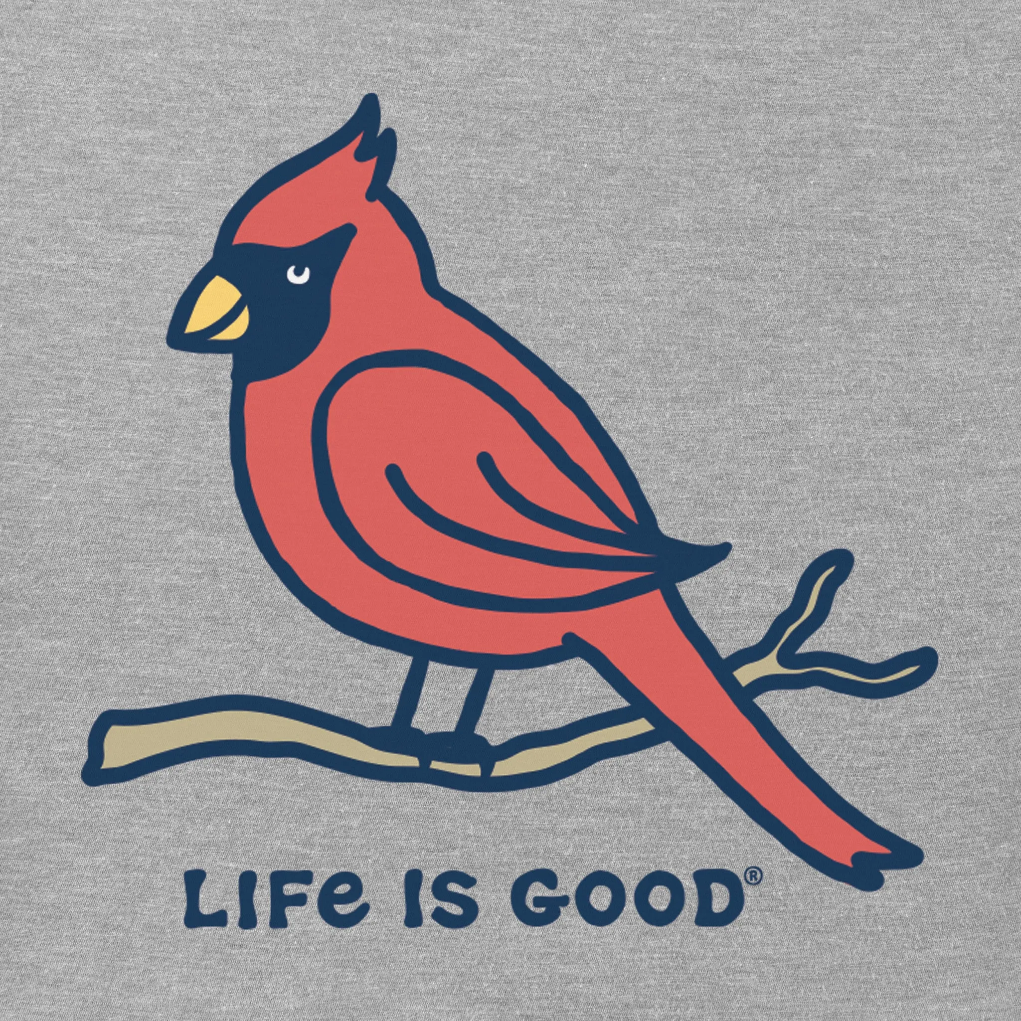 Women's Cute Cardinal Short Sleeve Crusher Tee Life is Good