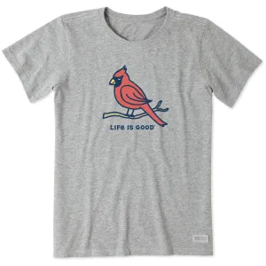 Women's Cute Cardinal Short Sleeve Crusher Tee Life is Good