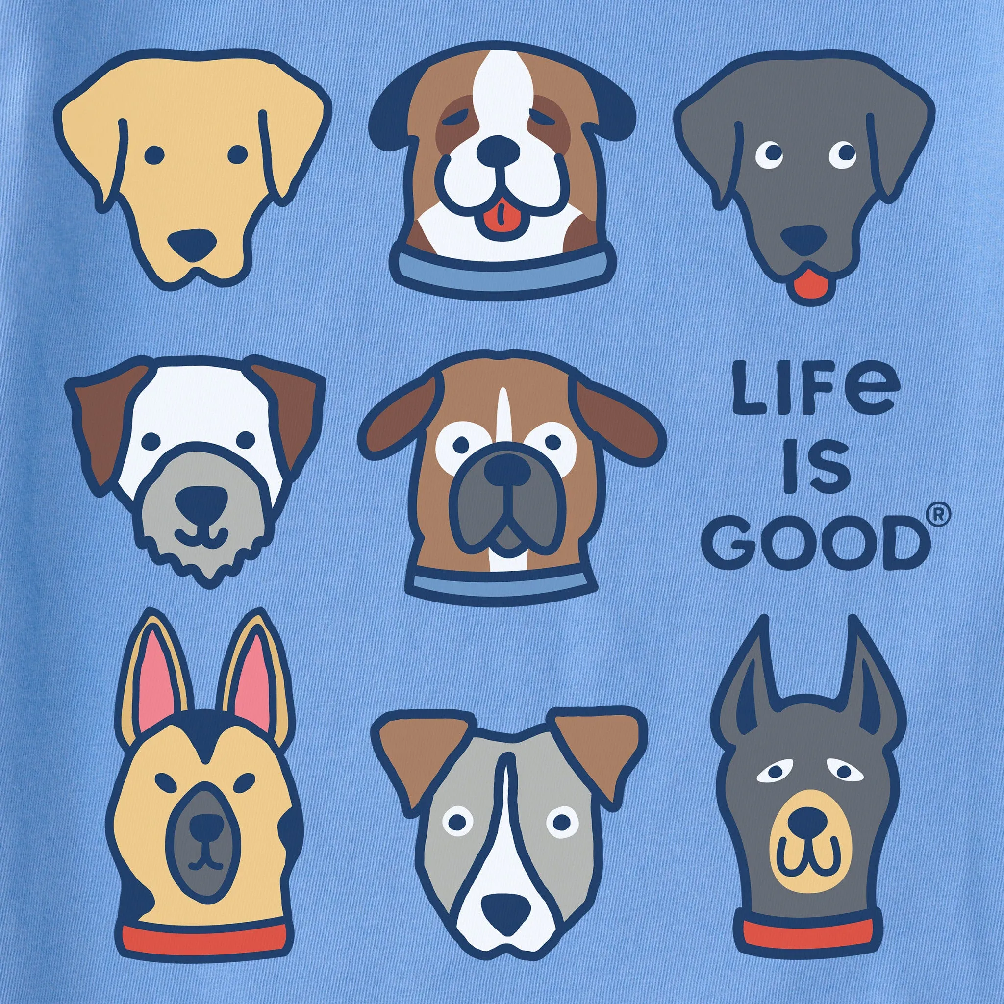 Women's Cute Dogs Short Sleeve Crusher Boxy Tee Life is Good