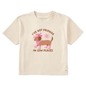 Women's Dachshund Friends Short Sleeve Crusher Boxy Tee Life is Good