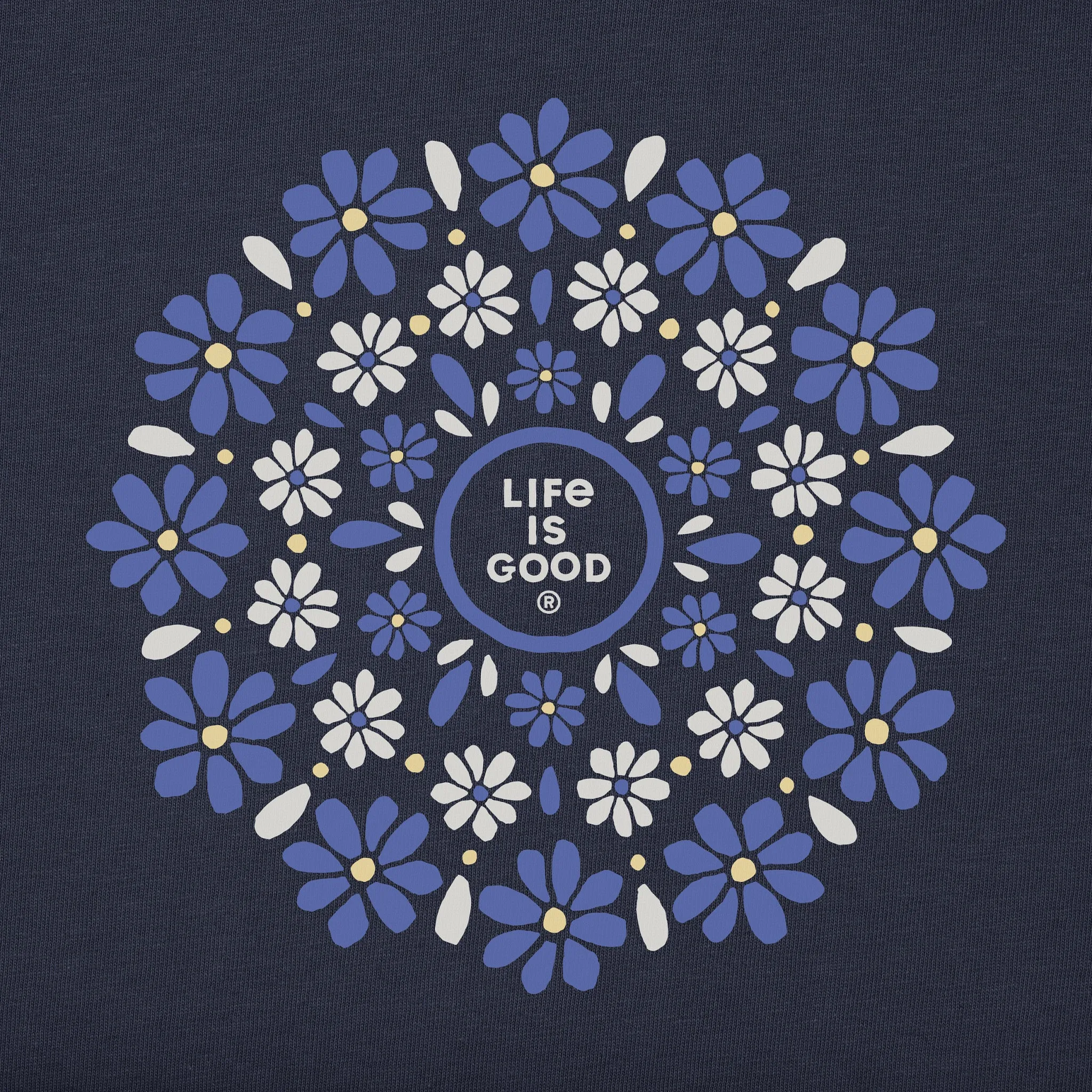 Women's Daisies Mandala Crusher-FLEX Oversized Crew Life is Good