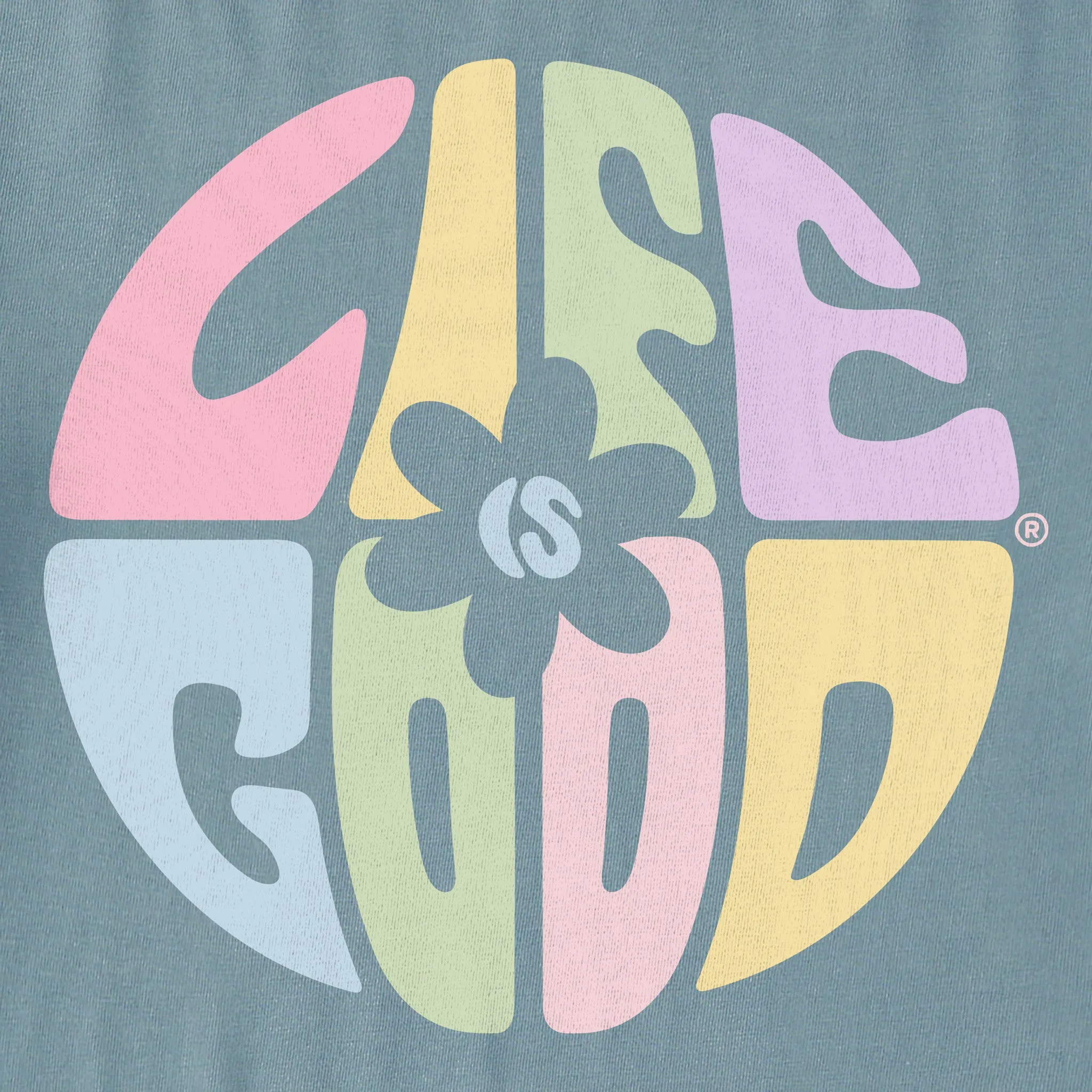 Women's Daisy Circle Psychedelic Long Sleeve Crusher Boxy Tee Life is Good