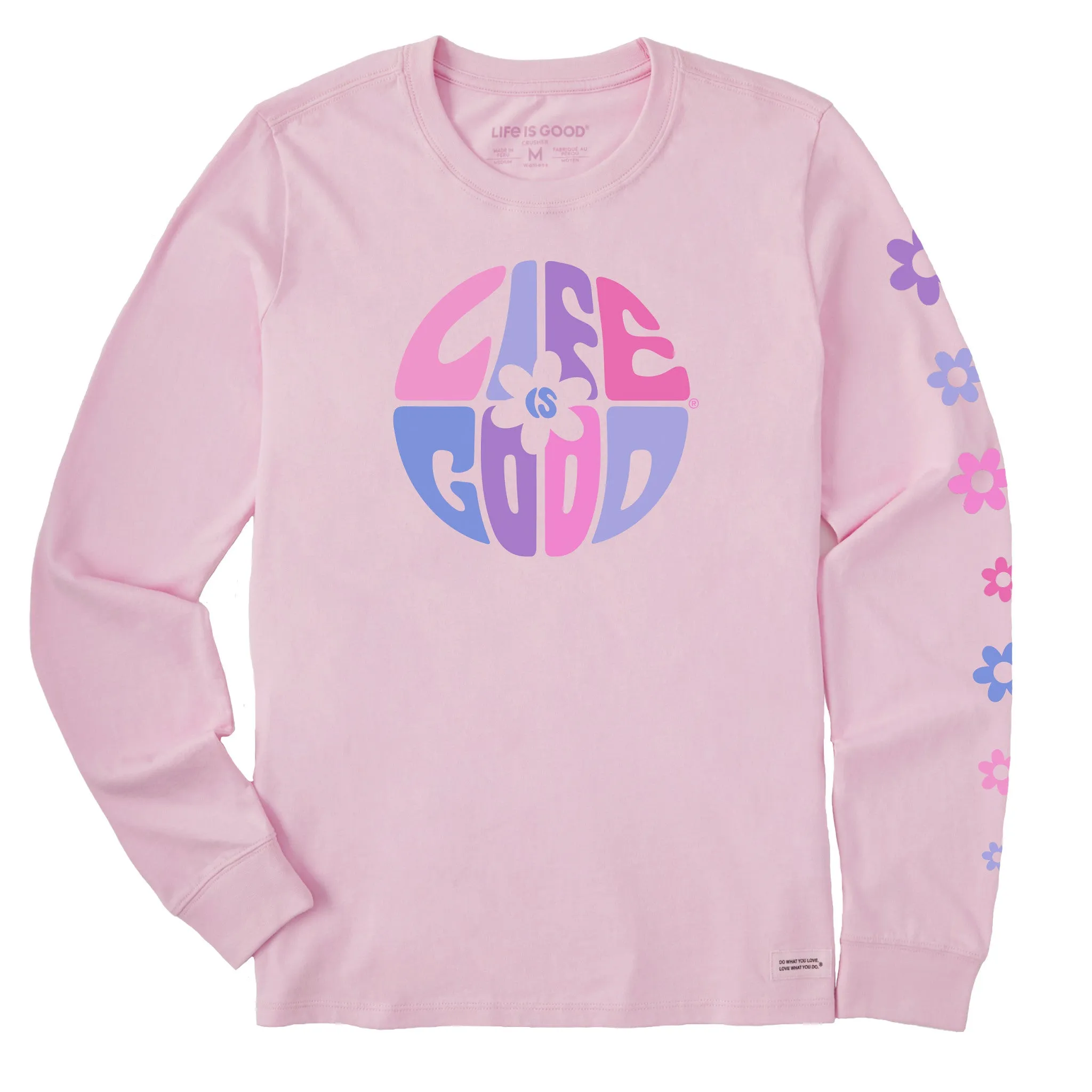 Women's Daisy Circle Psychedelic Long Sleeve Crusher Tee Life is Good