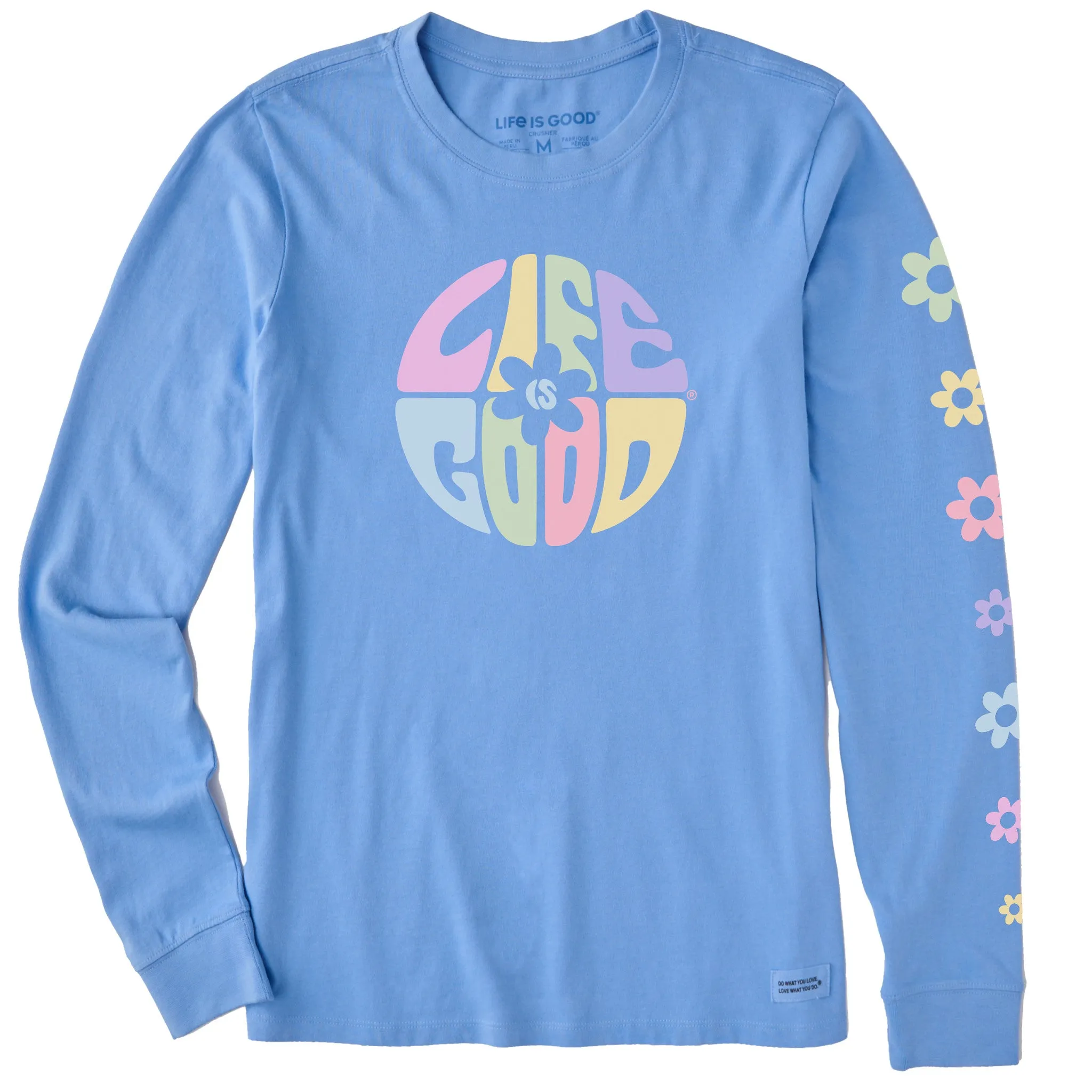 Women's Daisy Circle Psychedelic Long Sleeve Crusher Tee Life is Good