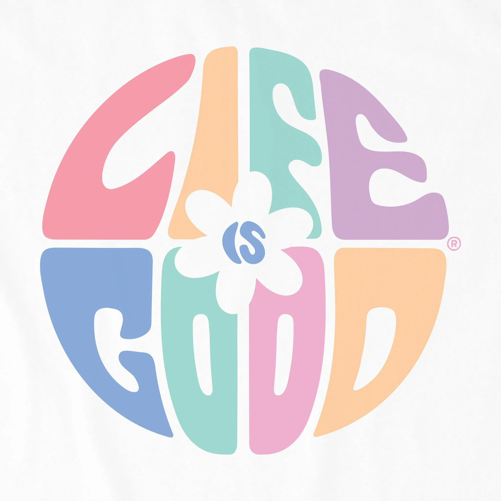 Women's Daisy Circle Psychedelic Long Sleeve Crusher Tee Life is Good