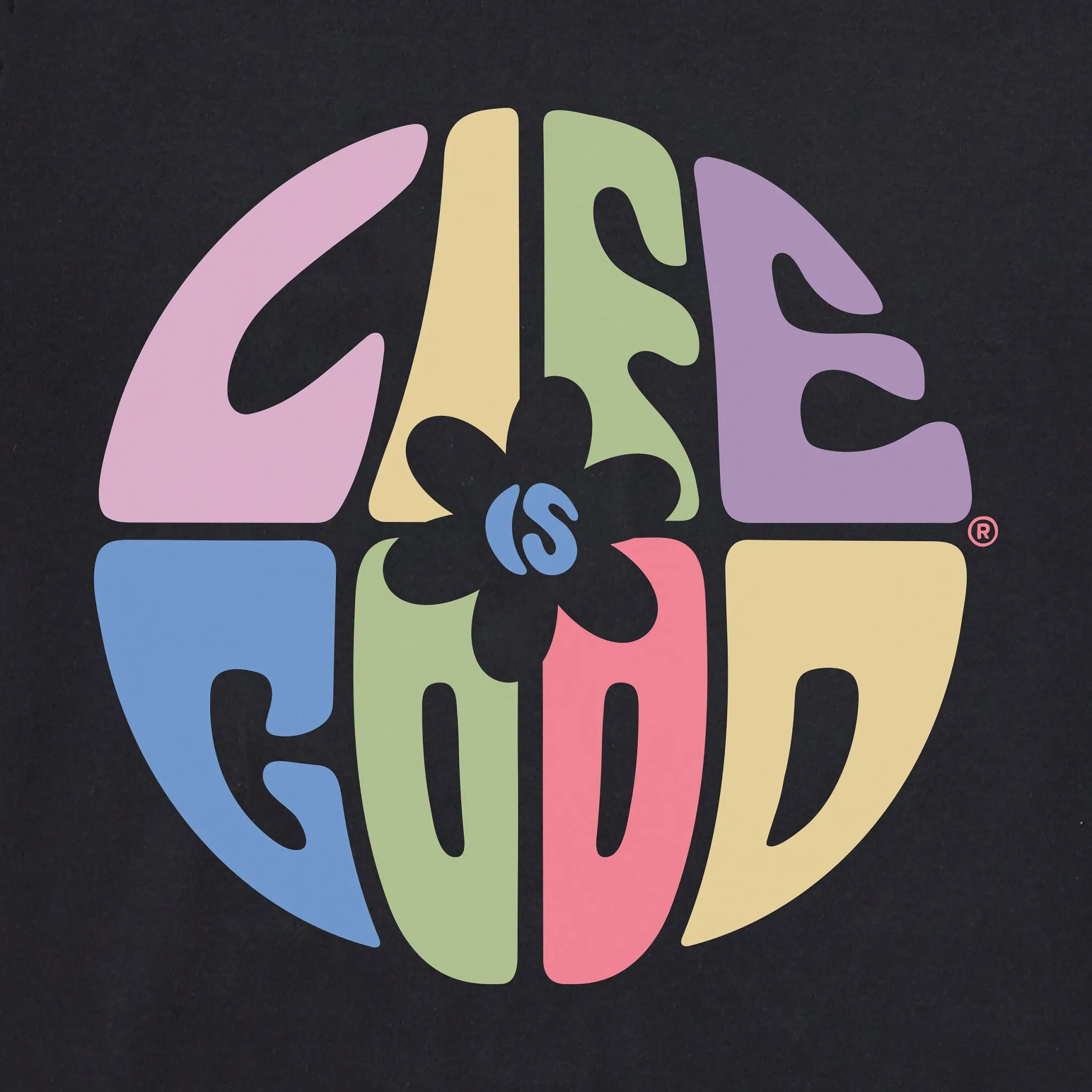 Women's Daisy Circle Psychedelic Long Sleeve Crusher Tee Life is Good