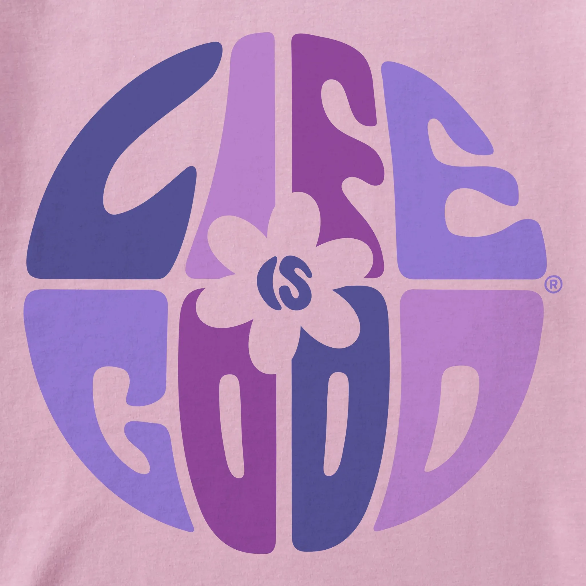 Women's Daisy Circle Psychedelic Short Sleeve Crusher Boxy Tee Life is Good