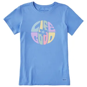 Women's Daisy Circle Psychedelic Short Sleeve Tee Life is Good