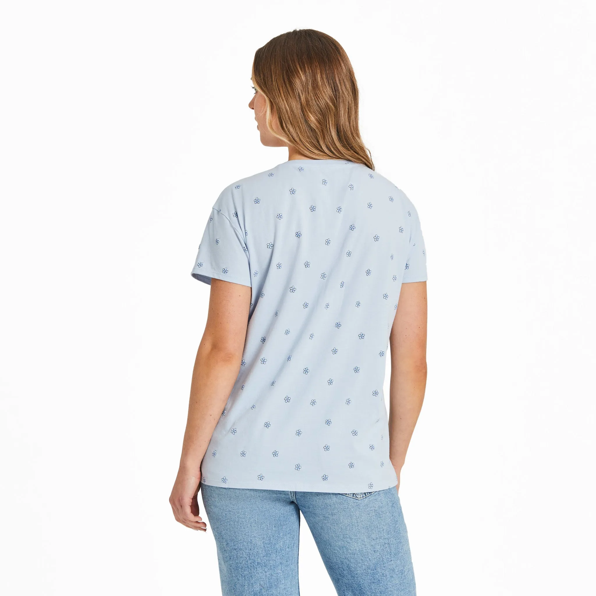 Women's Daisy Ditsy Pattern Crusher-LITE Easy Tee Life is Good