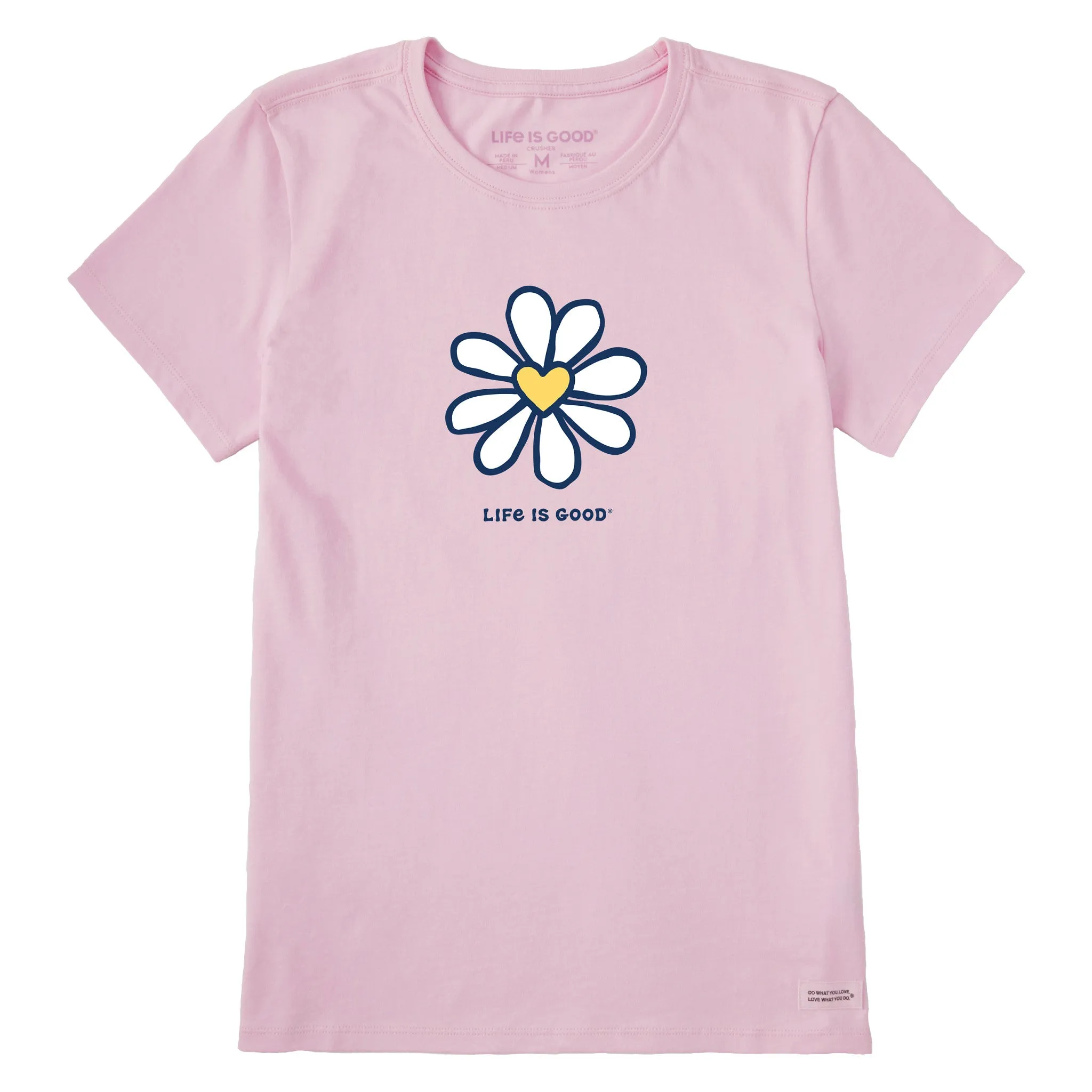Women's Daisy Heart Short Sleeve Crusher Tee Life is Good