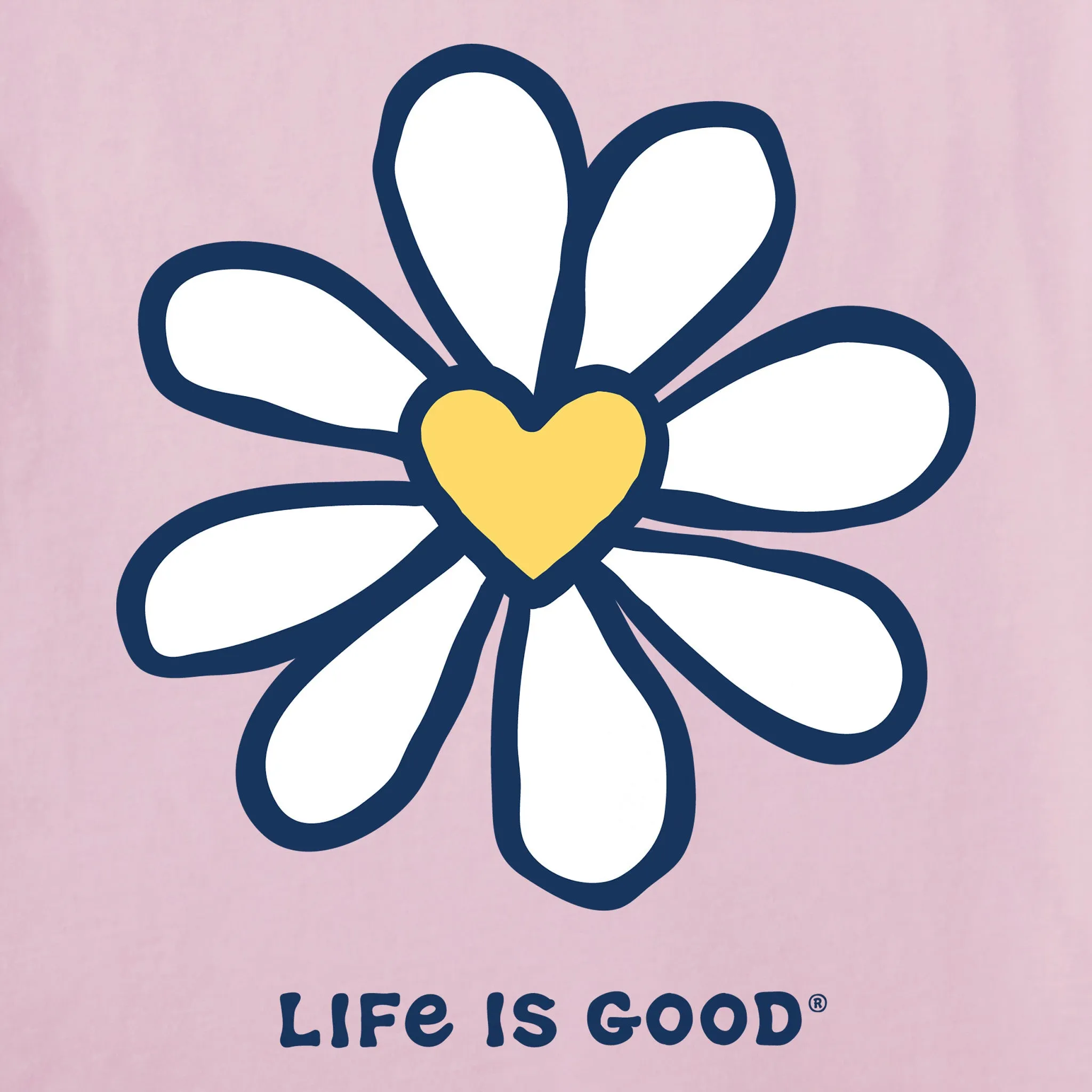 Women's Daisy Heart Short Sleeve Crusher Tee Life is Good