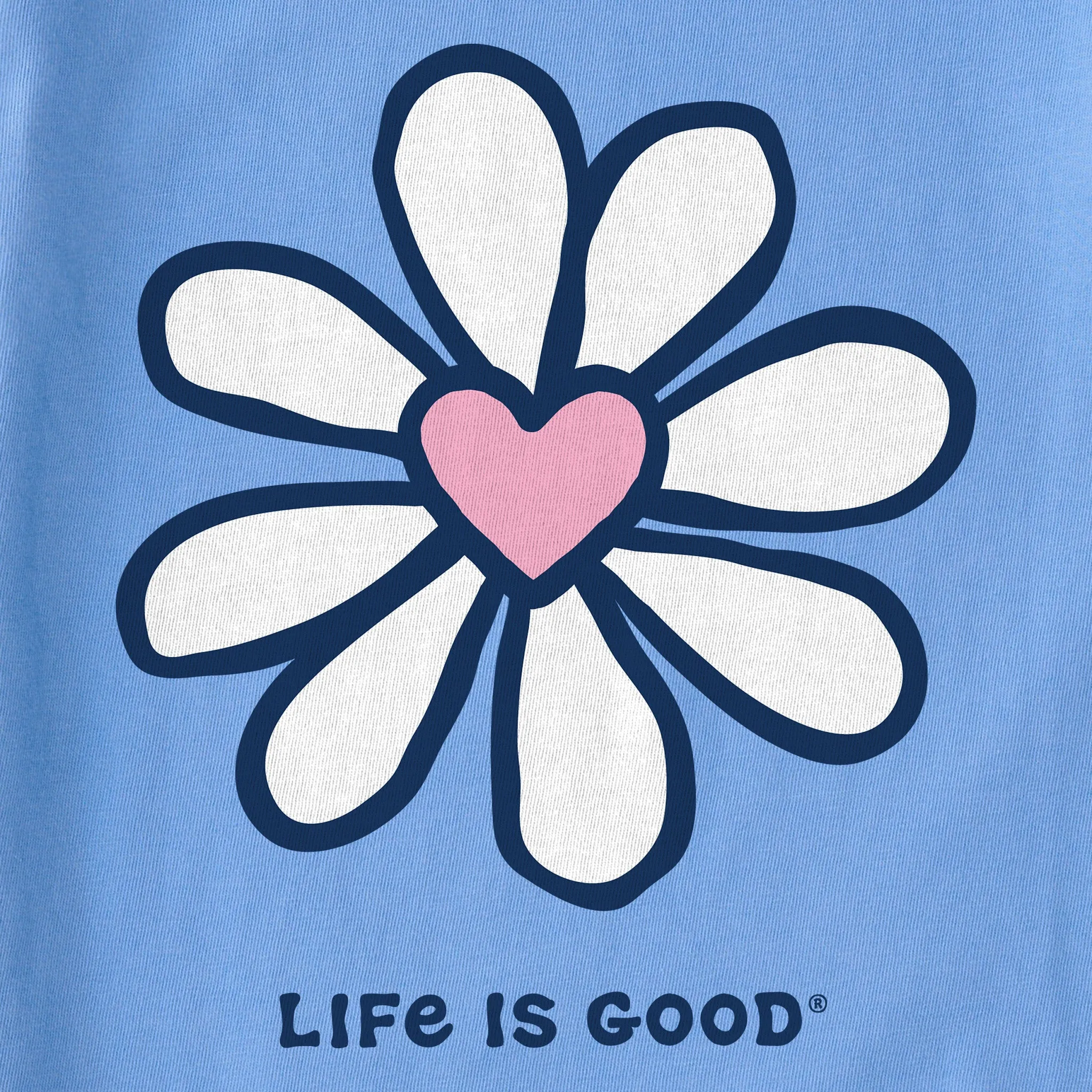 Women's Daisy Heart Short Sleeve Crusher Tee Life is Good