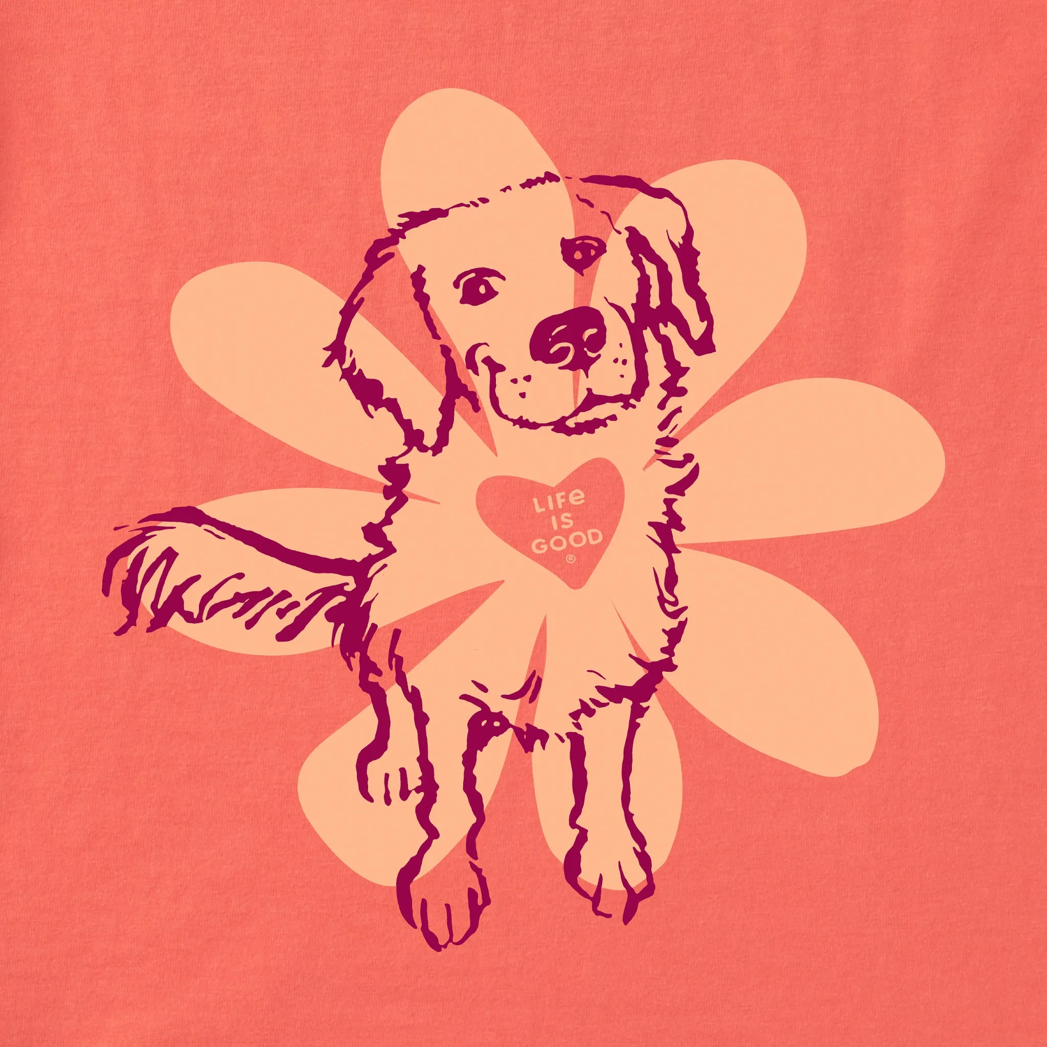 Women's Daisy Retriever Short Sleeve Crusher Tee Life is Good