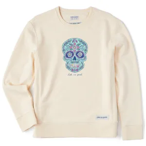 Women's Daisy Skull Simply True Crew Life is Good